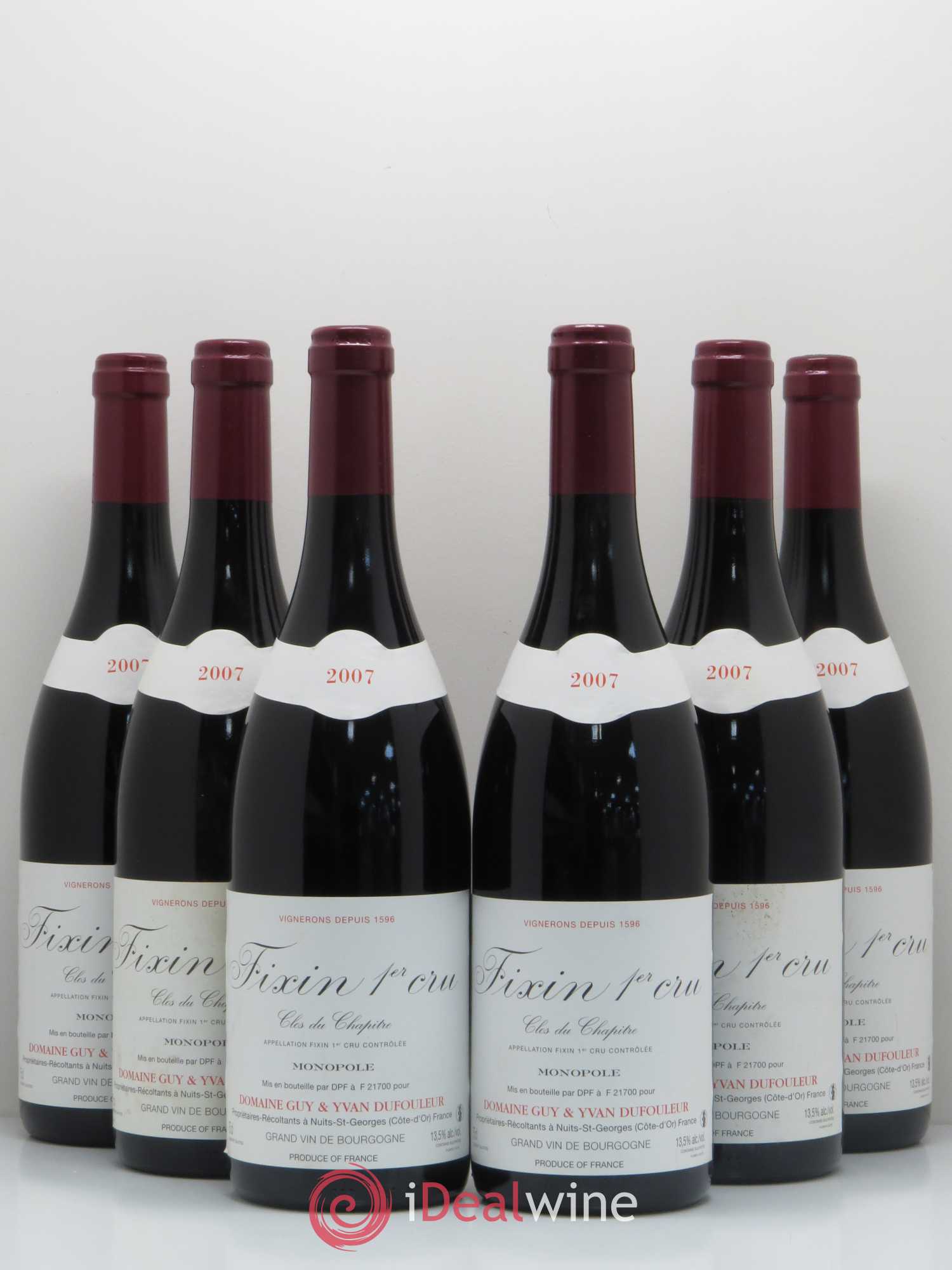 Fixin 1er Cru Clos du Chapitre Domaine Dufouleur 2007 - Posten von 6 Flaschen - 0