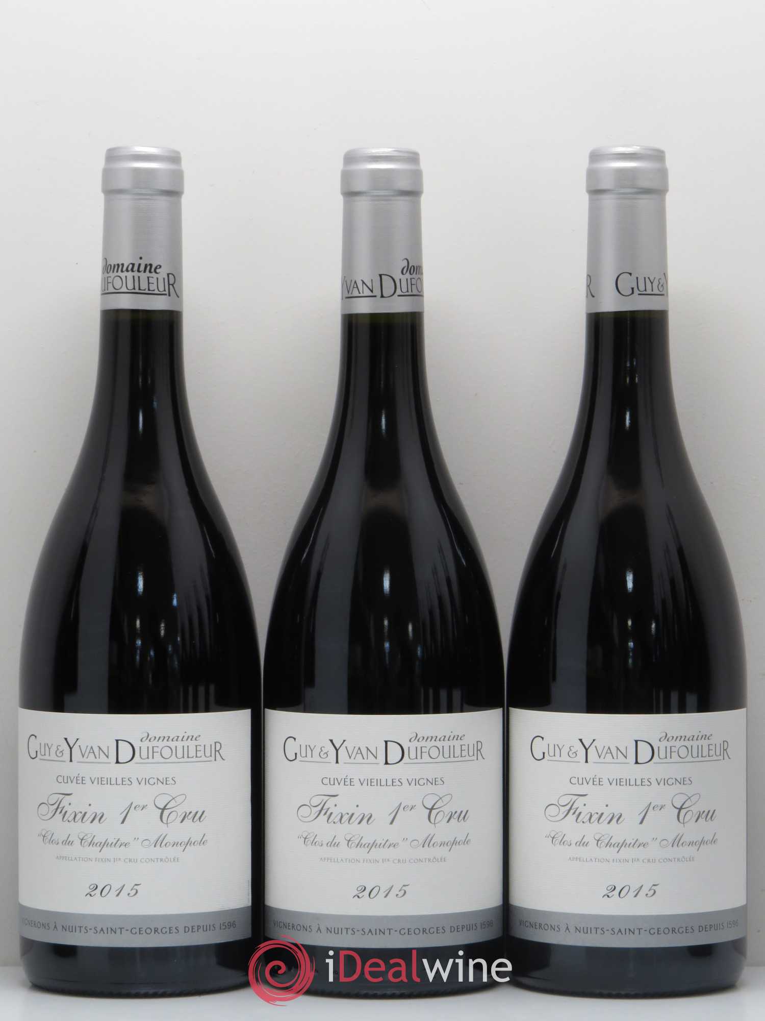Fixin 1er Cru Clos du Chapitre Vieilles vignes Domaine Dufouleur 2015 - Posten von 12 Flaschen - 2