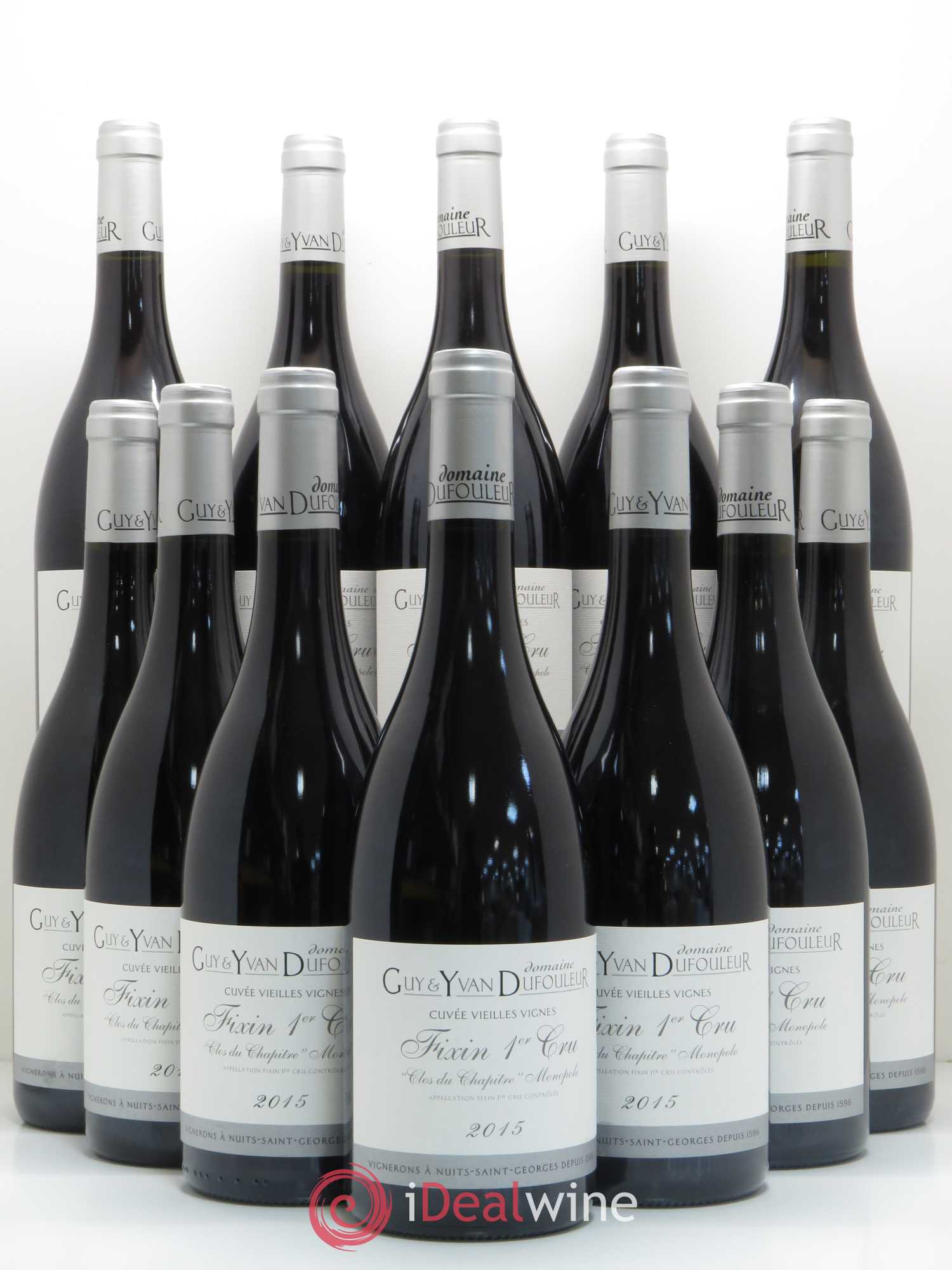 Fixin 1er Cru Clos du Chapitre Vieilles vignes Domaine Dufouleur 2015 - Posten von 12 Flaschen - 0