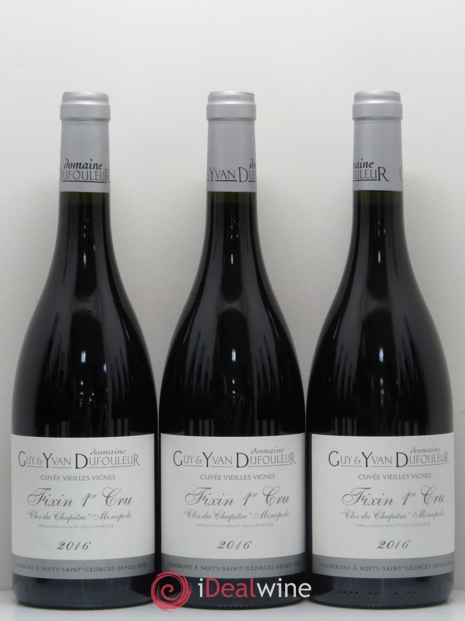 Fixin 1er Cru Clos du Chapitre Vieilles vignes Domaine Dufouleur 2016 - Posten von 12 Flaschen - 1
