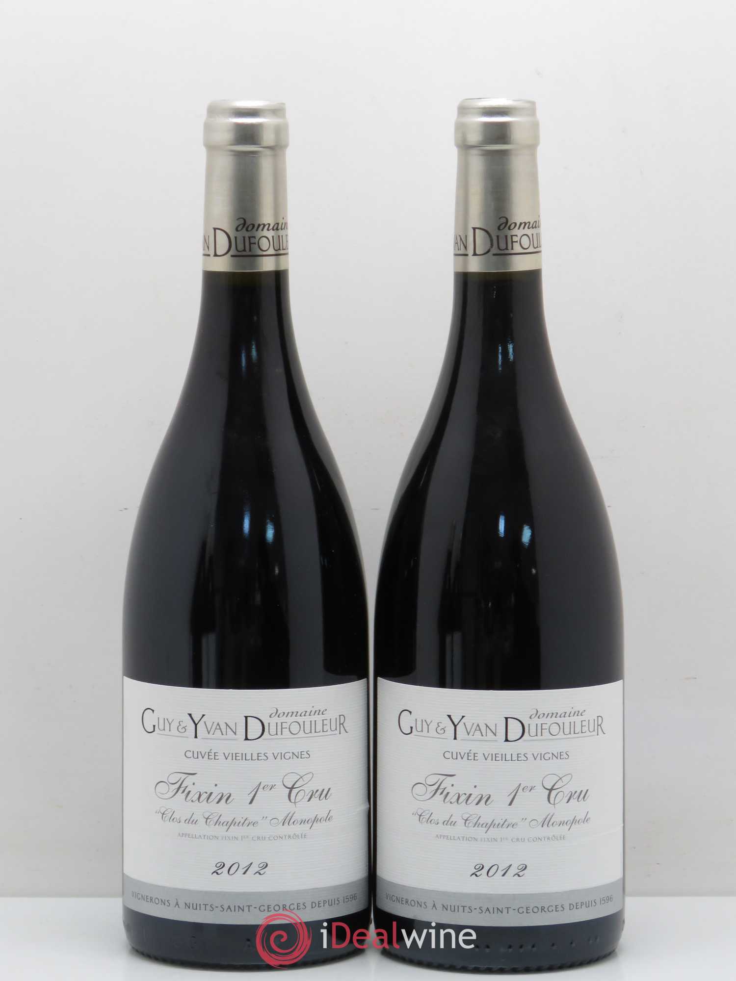 Fixin 1er Cru Clos du Chapitre Vieilles vignes Domaine Dufouleur (sans prix de réserve) 2012 - Posten von 2 Flaschen - 0