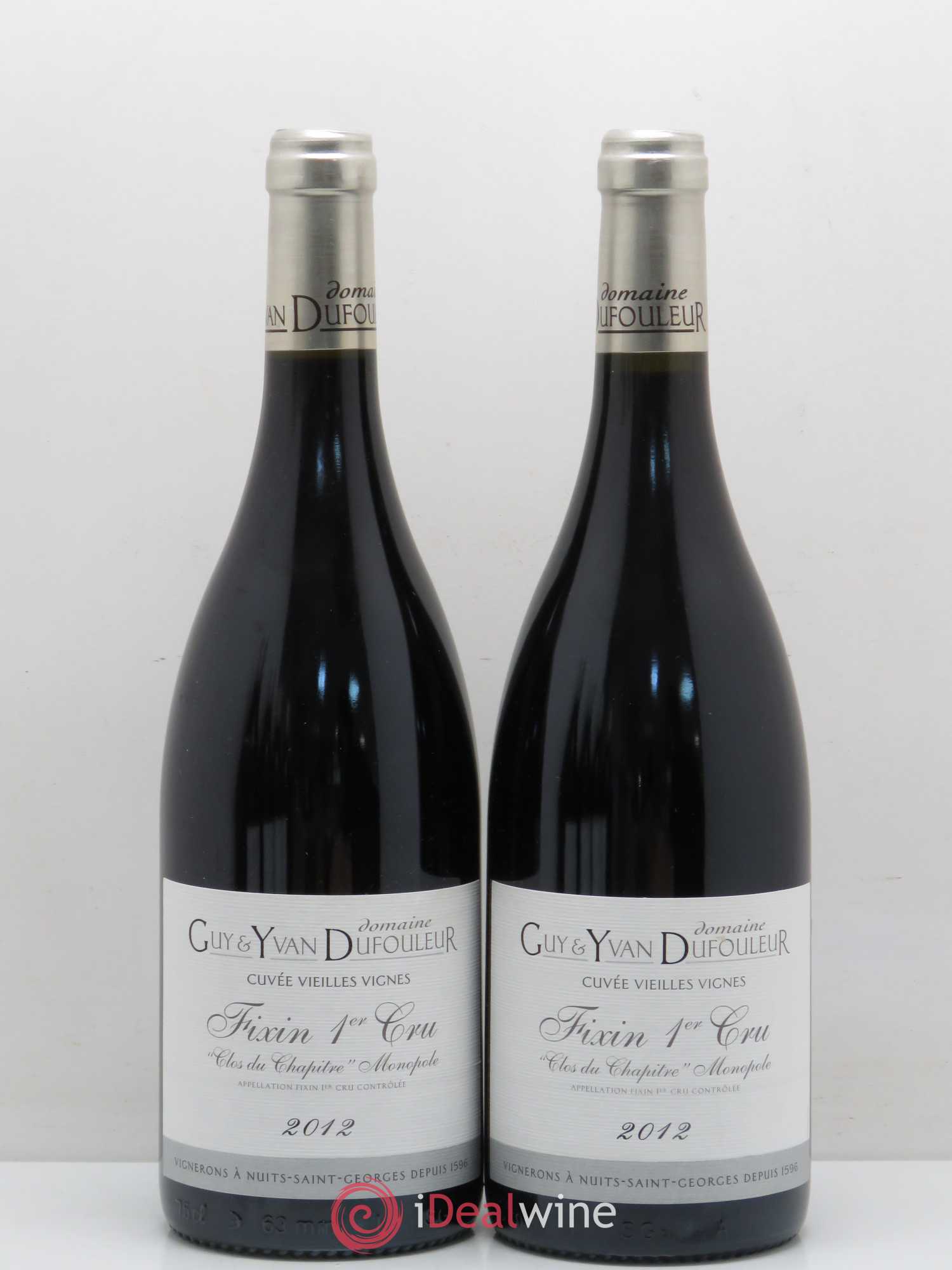 Fixin 1er Cru Clos du Chapitre Vieilles vignes Domaine Dufouleur 2012 - Posten von 2 Flaschen - 0
