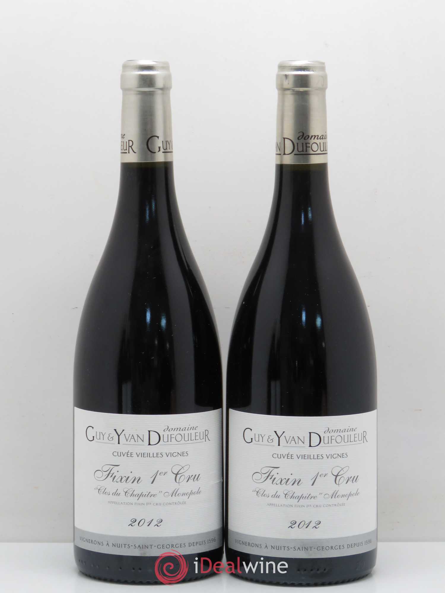 Fixin 1er Cru Clos du Chapitre Vieilles vignes Domaine Dufouleur 2012 - Posten von 2 Flaschen - 0