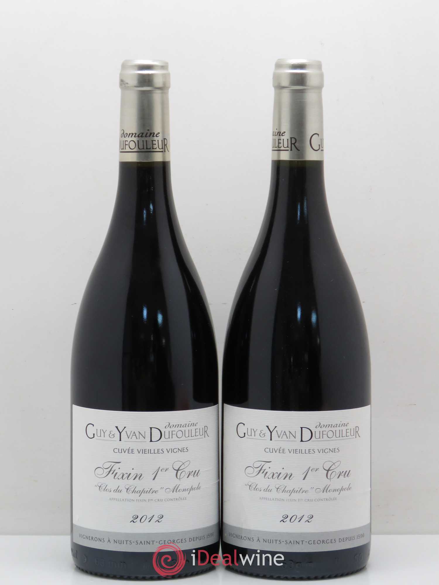 Fixin 1er Cru Clos du Chapitre Vieilles vignes Domaine Dufouleur 2012 - Posten von 2 Flaschen - 0