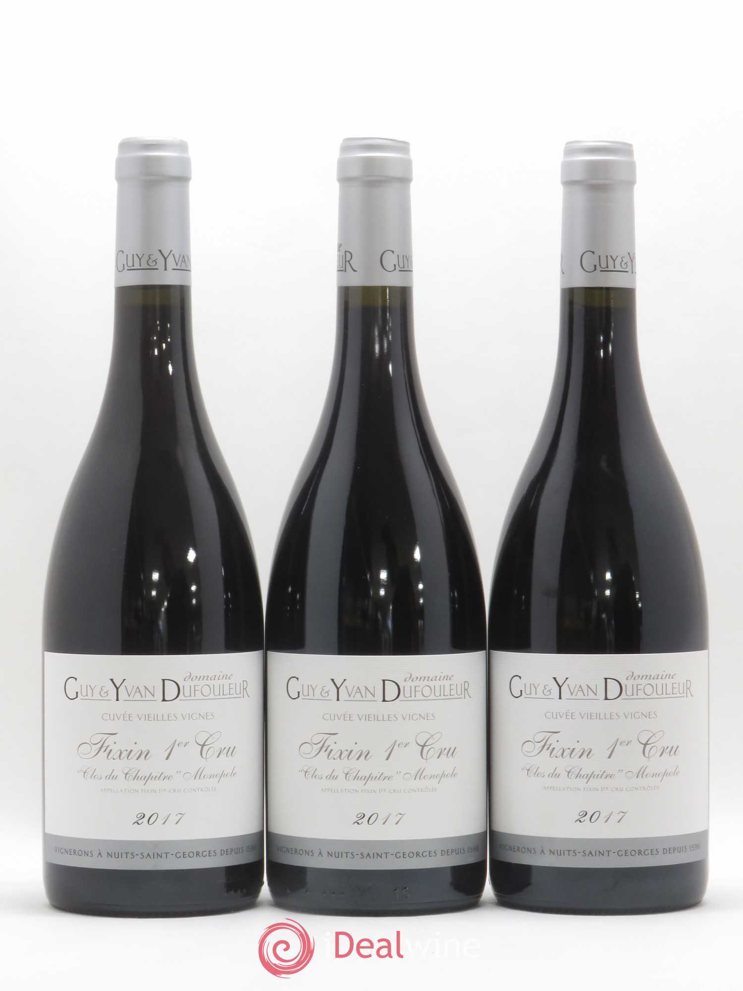 Fixin 1er Cru Clos du Chapître Vieilles vignes Domaine Guy et Yvan Dufouleur 2017 - Posten von 3 Flaschen - 0