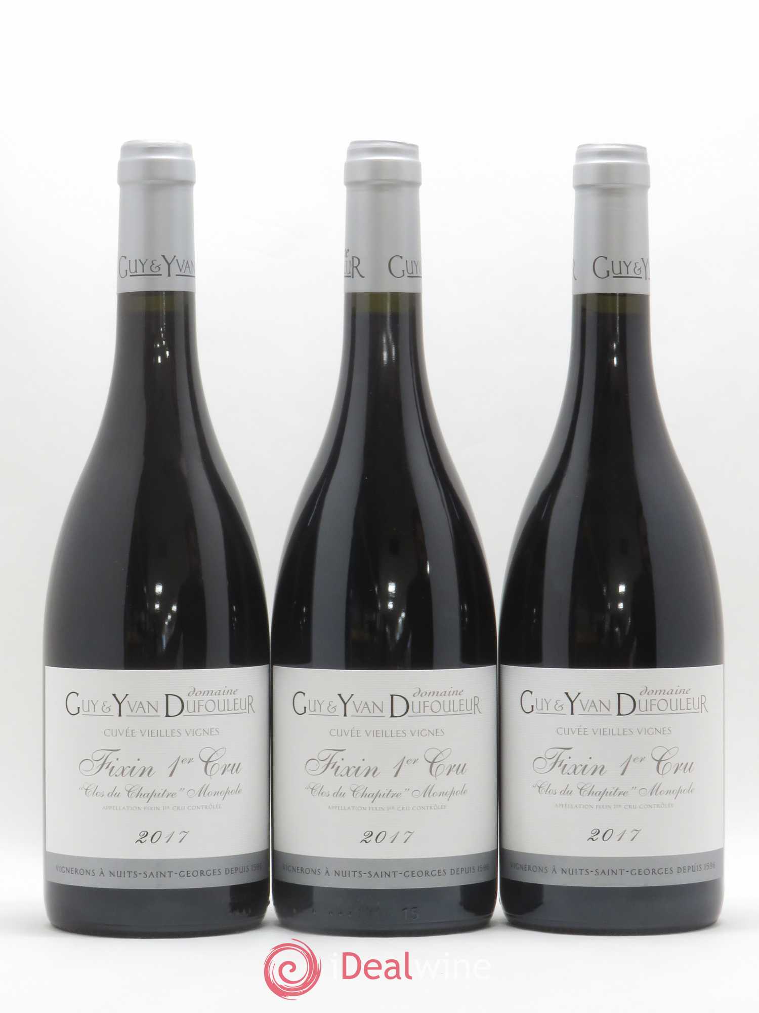 Fixin 1er Cru Clos du Chapître Vieilles vignes Domaine Guy et Yvan Dufouleur 2017 - Posten von 3 Flaschen - 0