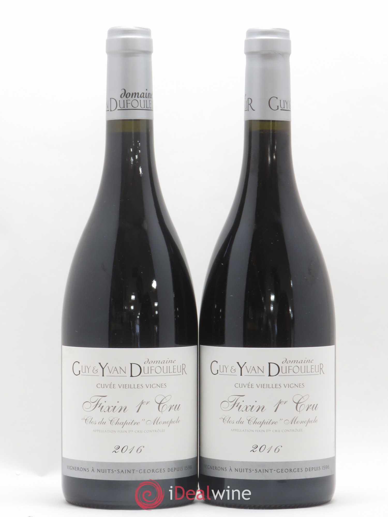 Fixin 1er Cru Clos du Chapître Vieilles vignes Domaine Guy et Yvan Dufouleur 2016 - Posten von 2 Flaschen - 0