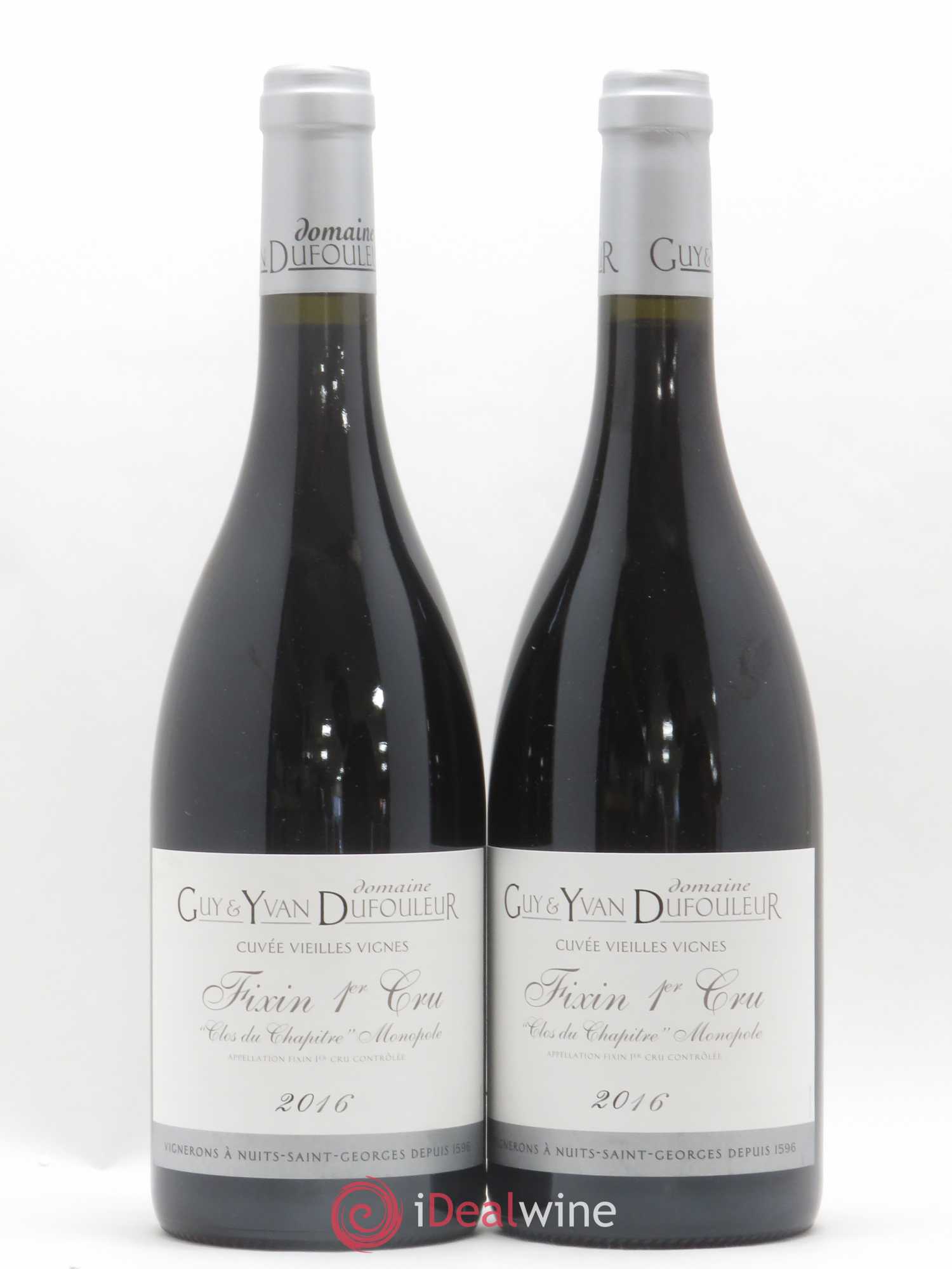 Fixin 1er Cru Clos du Chapître Vieilles vignes Domaine Guy et Yvan Dufouleur 2016 - Posten von 2 Flaschen - 0