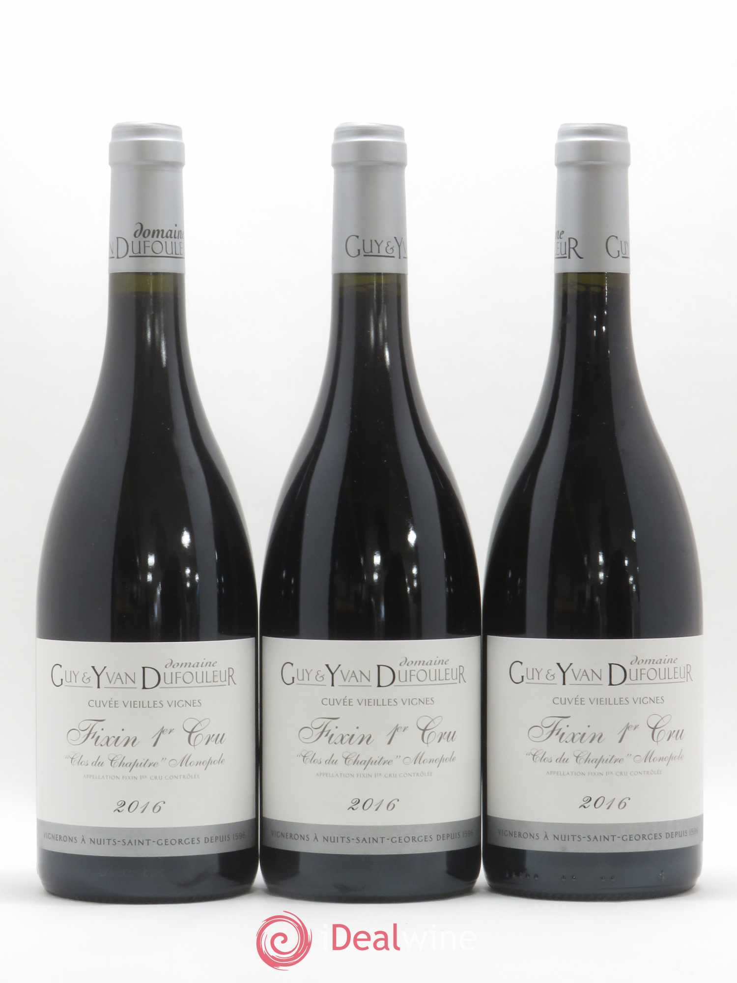 Fixin 1er Cru Clos du Chapître Vieilles vignes Domaine Guy et Yvan Dufouleur 2016 - Posten von 3 Flaschen - 0