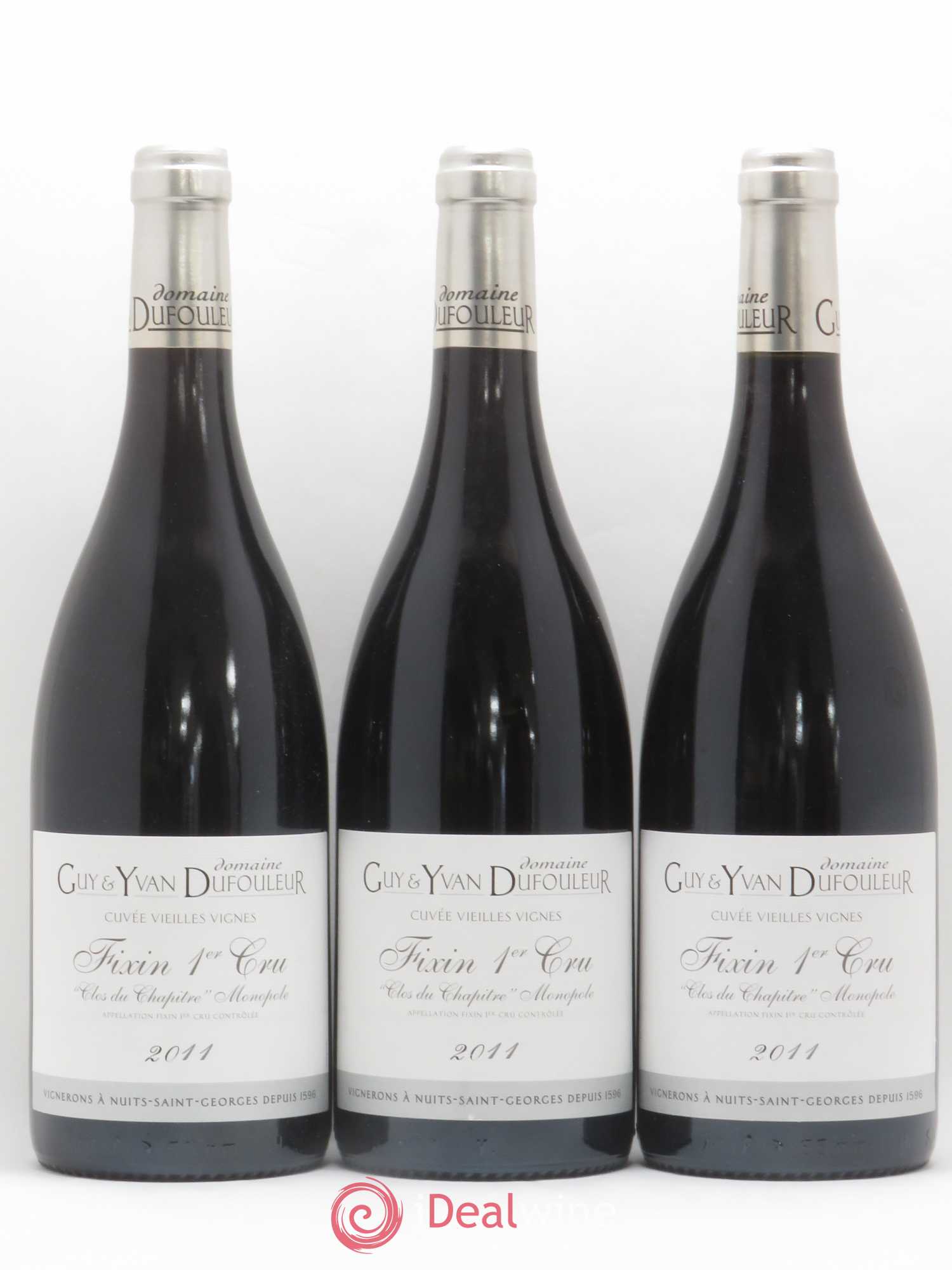 Fixin 1er Cru Clos du Chapître Vieilles vignes Domaine Guy et Yvan Dufouleur 2011 - Posten von 3 Flaschen - 0