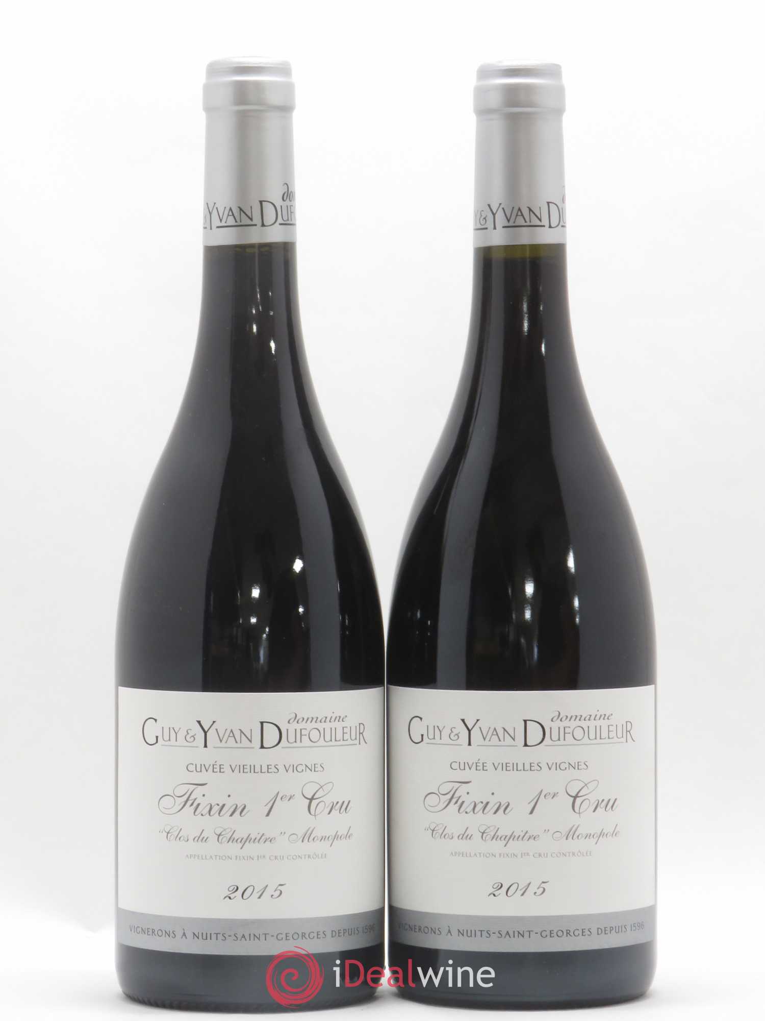 Fixin 1er Cru Clos du Chapître Vieilles vignes Domaine Guy et Yvan Dufouleur 2015 - Posten von 2 Flaschen - 0