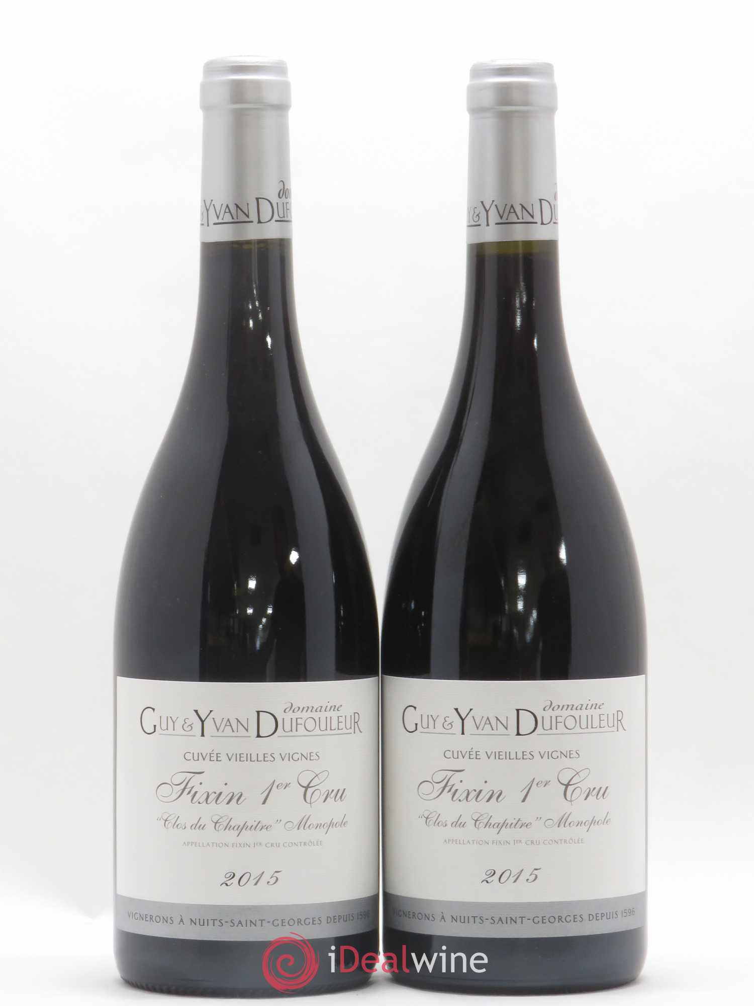 Fixin 1er Cru Clos du Chapître Vieilles vignes Domaine Guy et Yvan Dufouleur 2015 - Posten von 2 Flaschen - 0