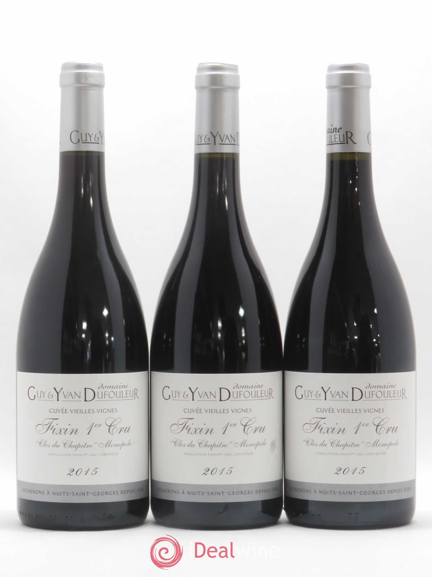Fixin 1er Cru Clos du Chapître Vieilles vignes Domaine Guy et Yvan Dufouleur 2015 - Posten von 6 Flaschen - 1