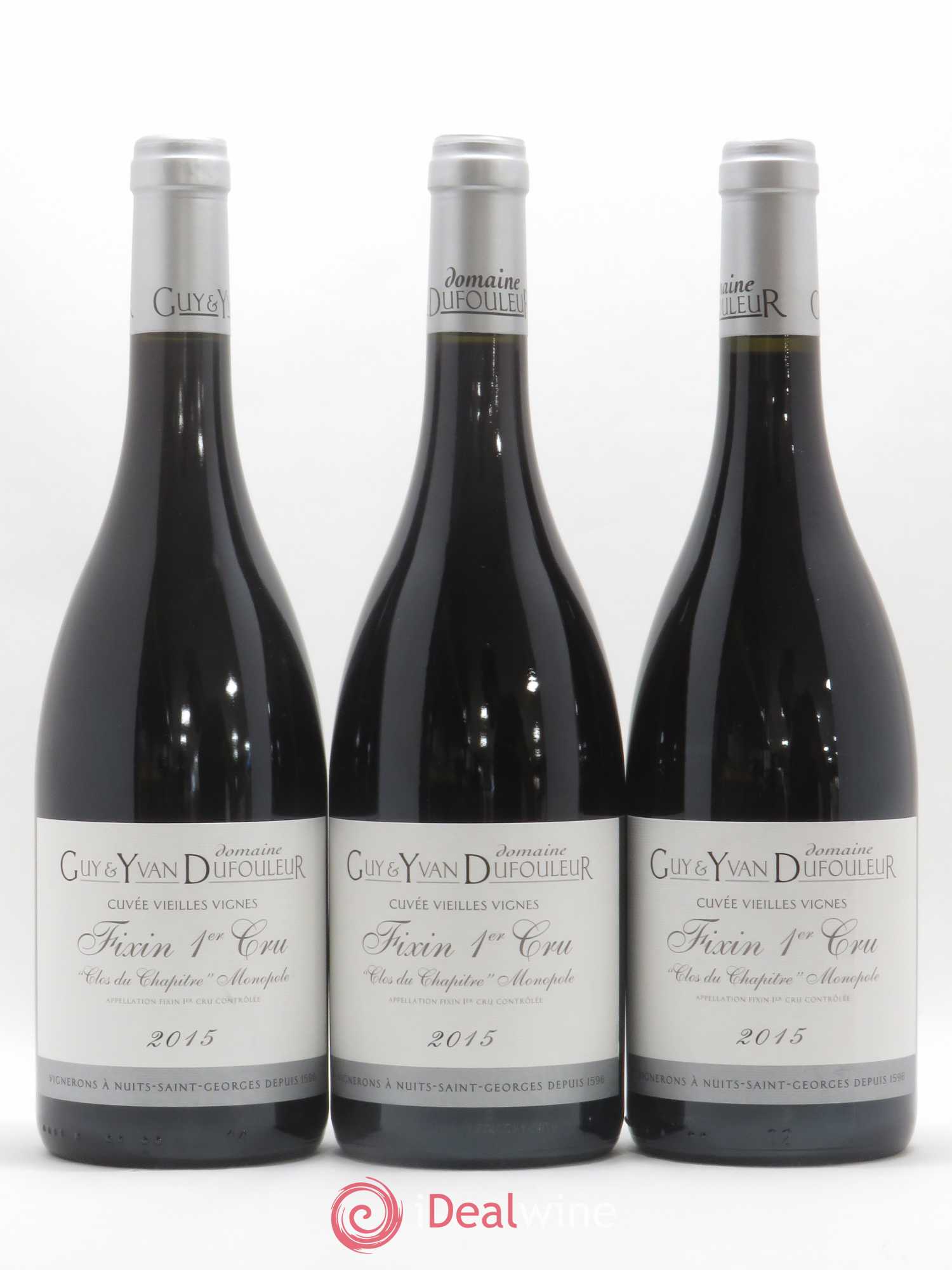 Fixin 1er Cru Clos du Chapître Vieilles vignes Domaine Guy et Yvan Dufouleur 2015 - Posten von 6 Flaschen - 2