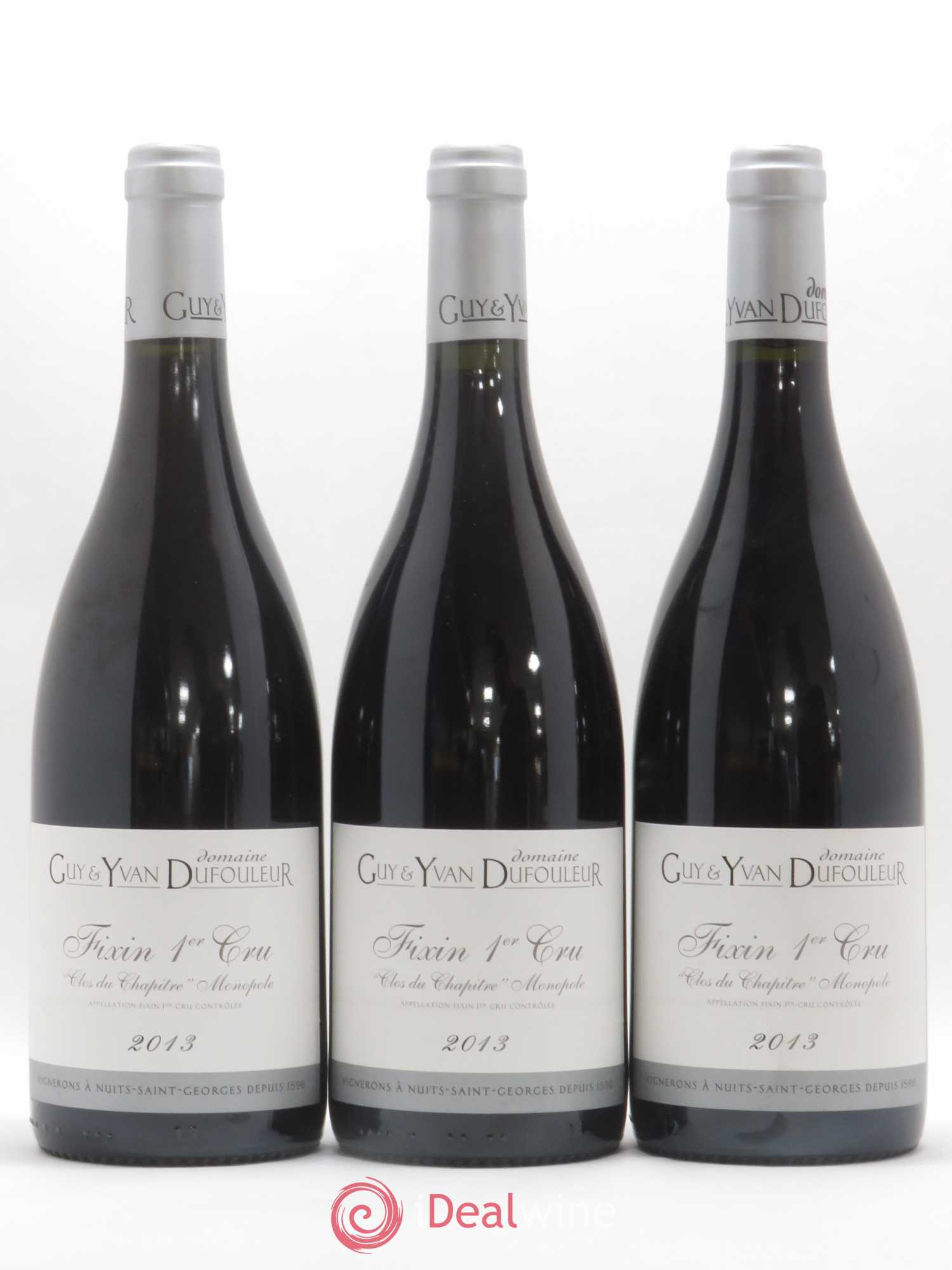 Fixin 1er Cru Clos du Chapître Domaine Guy et Yvan Dufouleur 2013 - Posten von 3 Flaschen - 0
