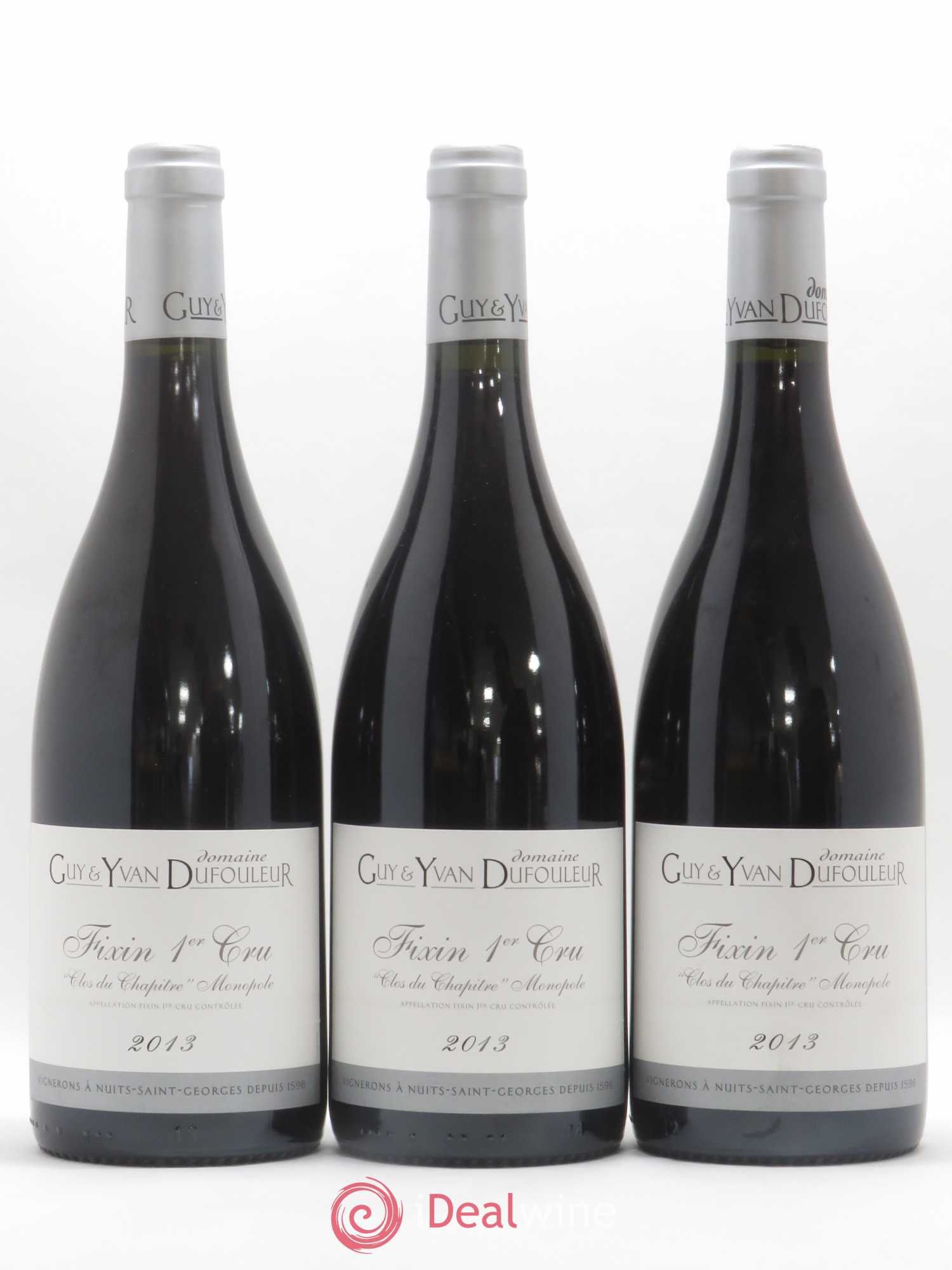 Fixin 1er Cru Clos du Chapître Domaine Guy et Yvan Dufouleur 2013 - Posten von 3 Flaschen - 0