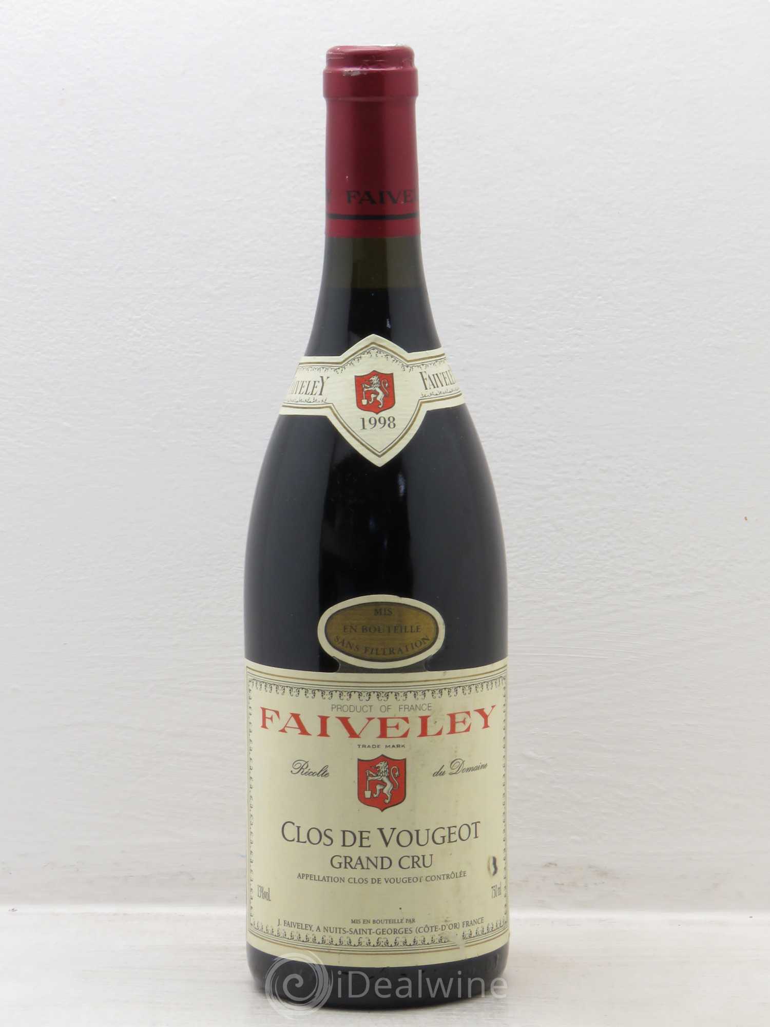 Clos de Vougeot Grand Cru Faiveley 1998 - Lot de 1 bouteille - 0