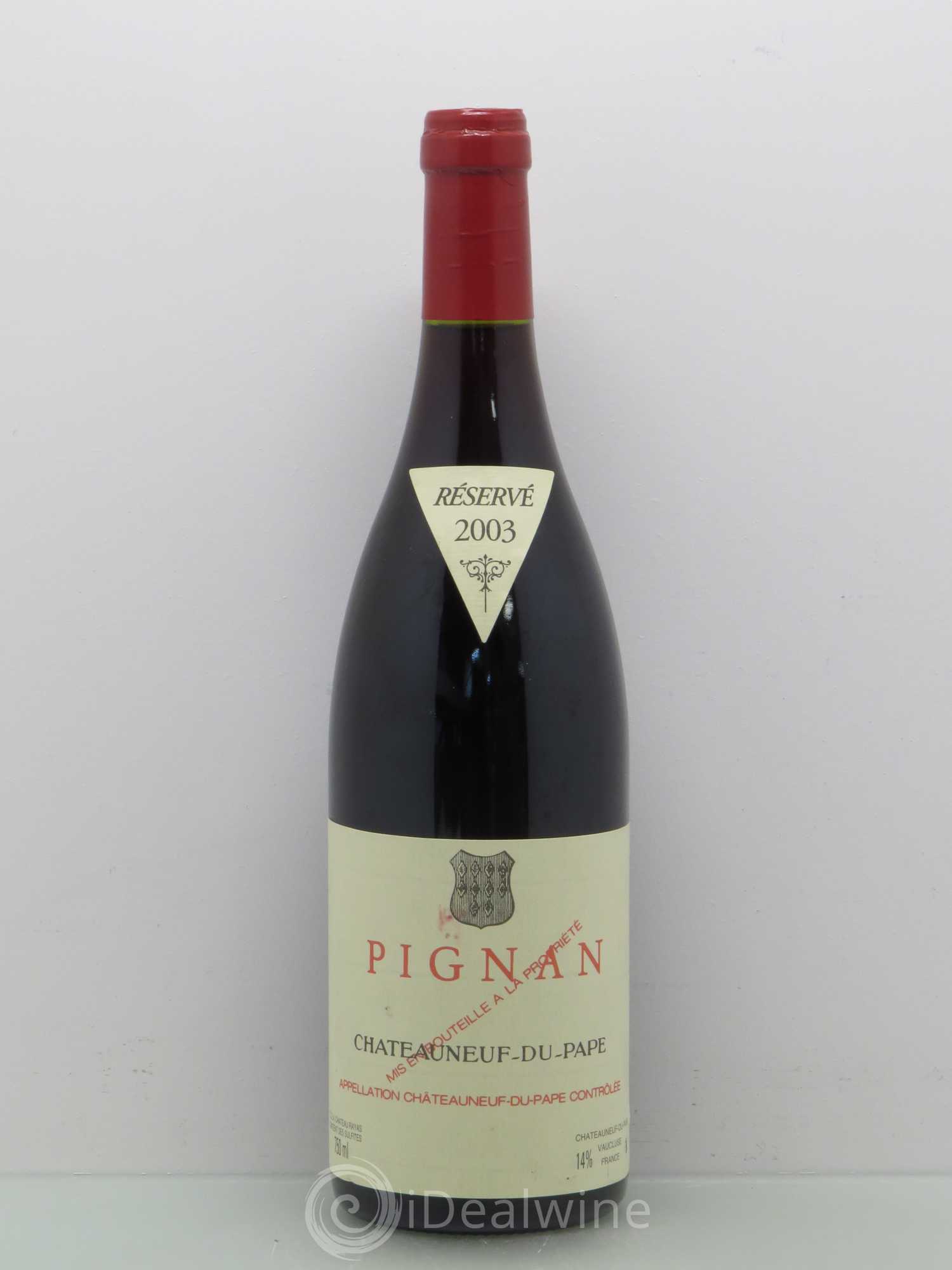 Châteauneuf-du-Pape Pignan Emmanuel Reynaud 2003 - Lot de 1 bouteille - 0