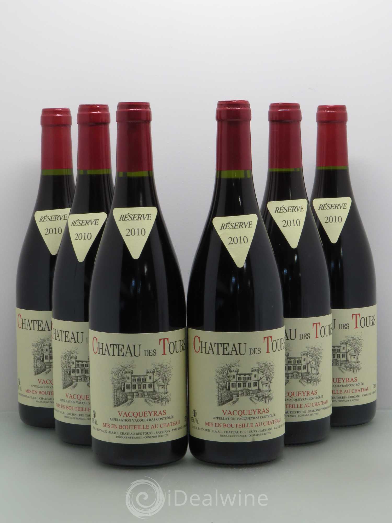 Vacqueyras Château des Tours Emmanuel Reynaud 2010 - Lot de 6 bouteilles - 0
