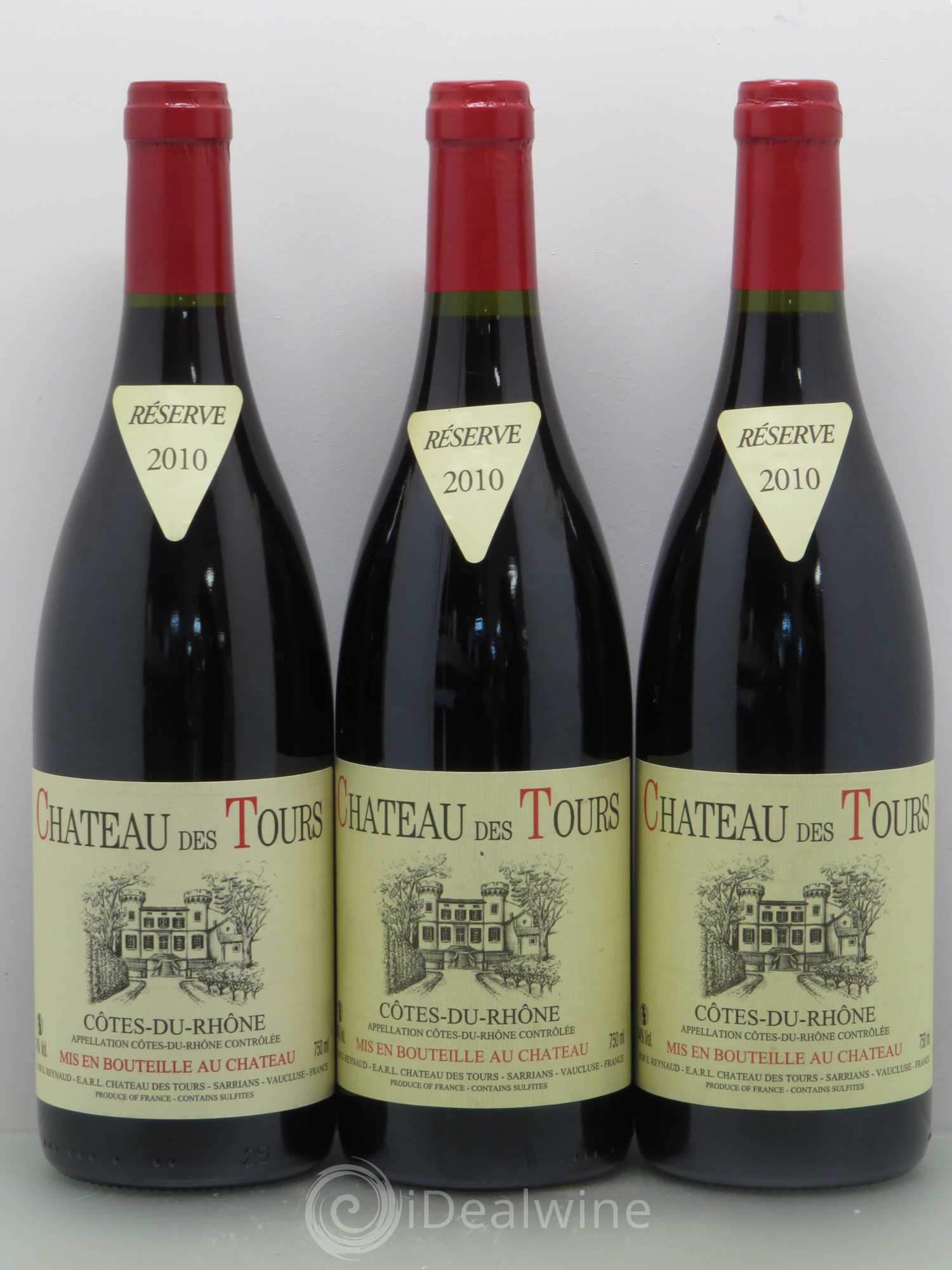 Côtes-du-Rhône Château des Tours Emmanuel Reynaud 2010 - Lot de 3 bouteilles - 0