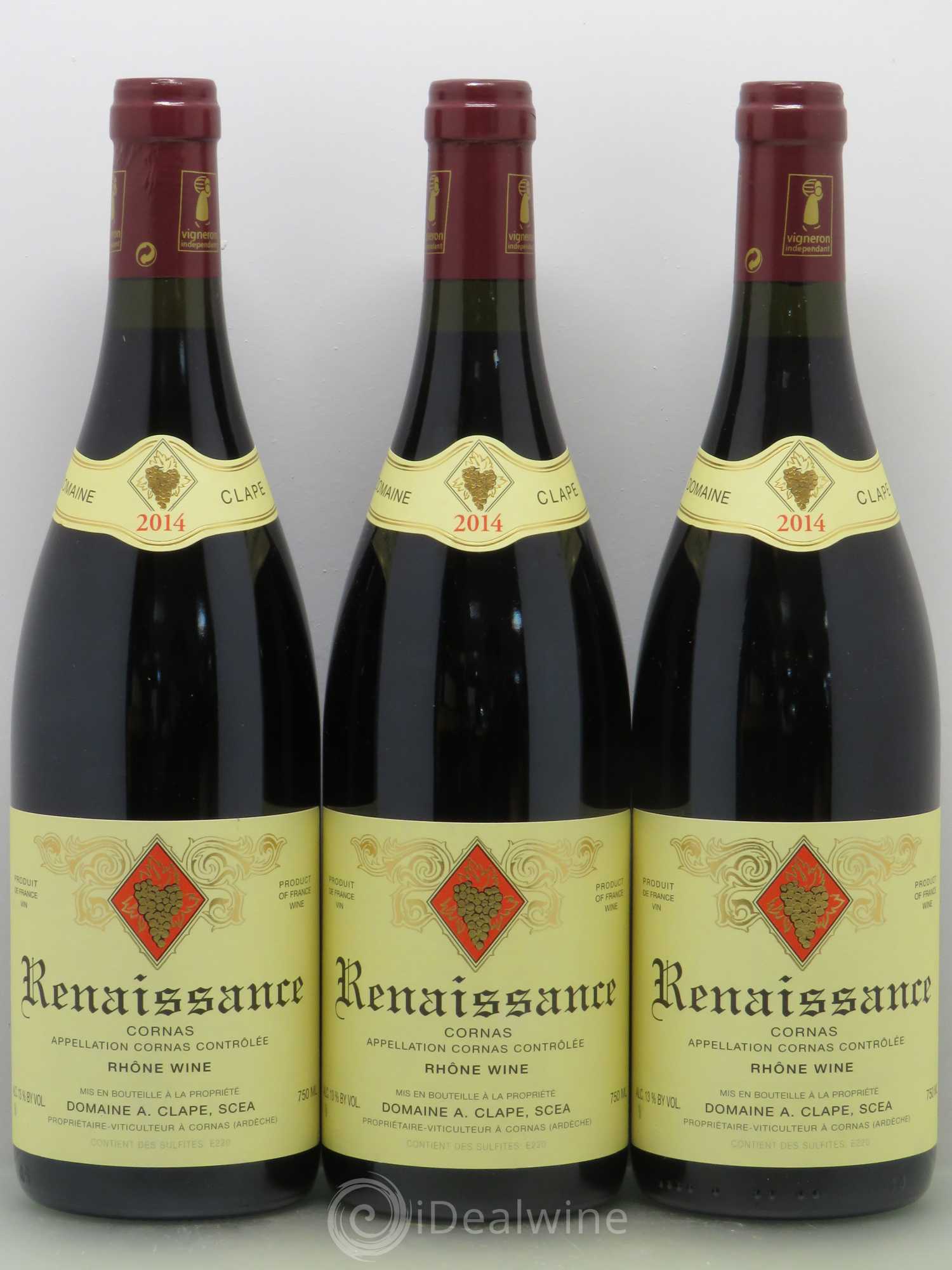 Cornas Renaissance Auguste Clape 2014 - Lot de 3 bouteilles - 0