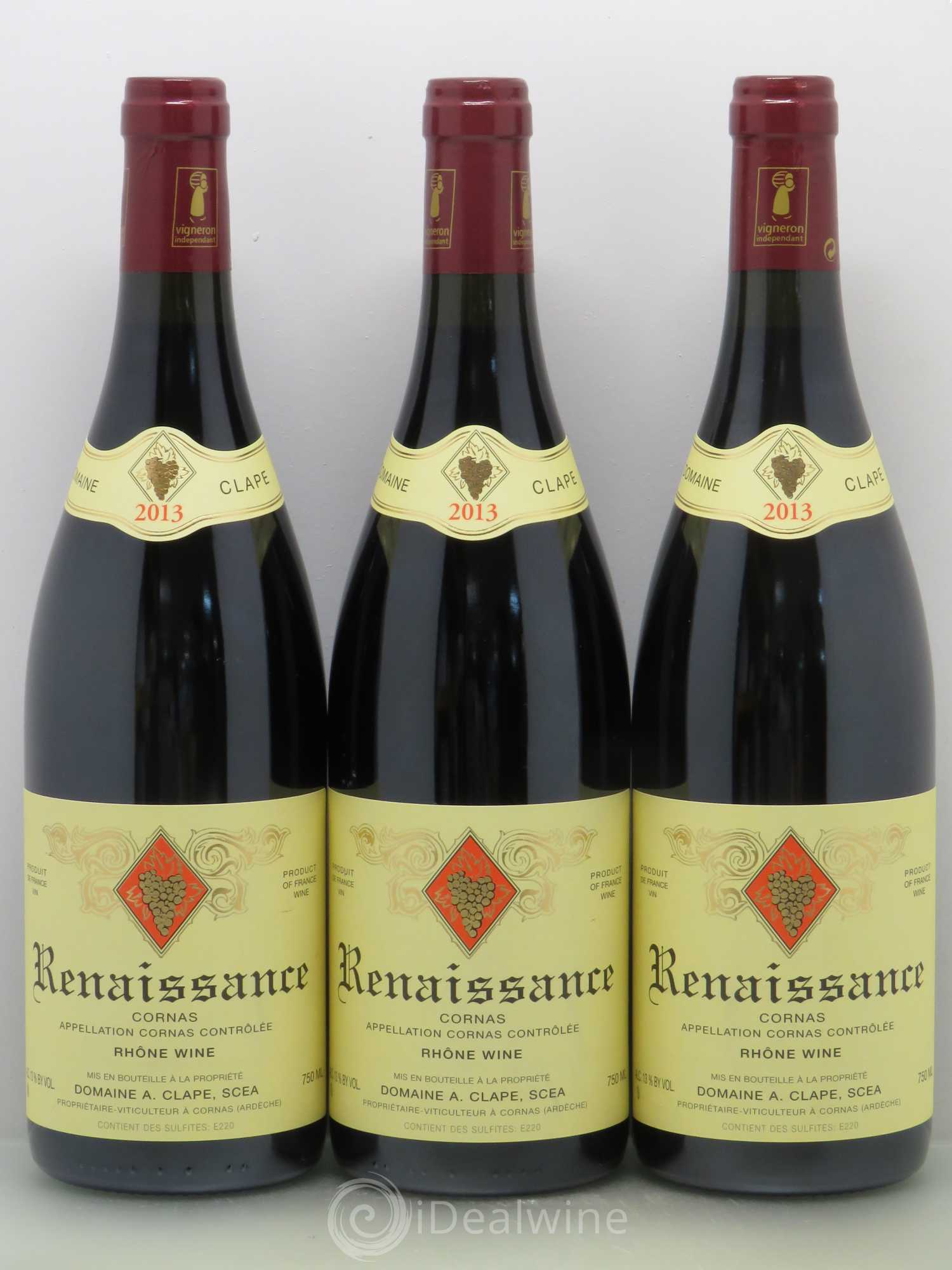 Cornas Renaissance Auguste Clape 2013 - Lot de 3 bouteilles - 0