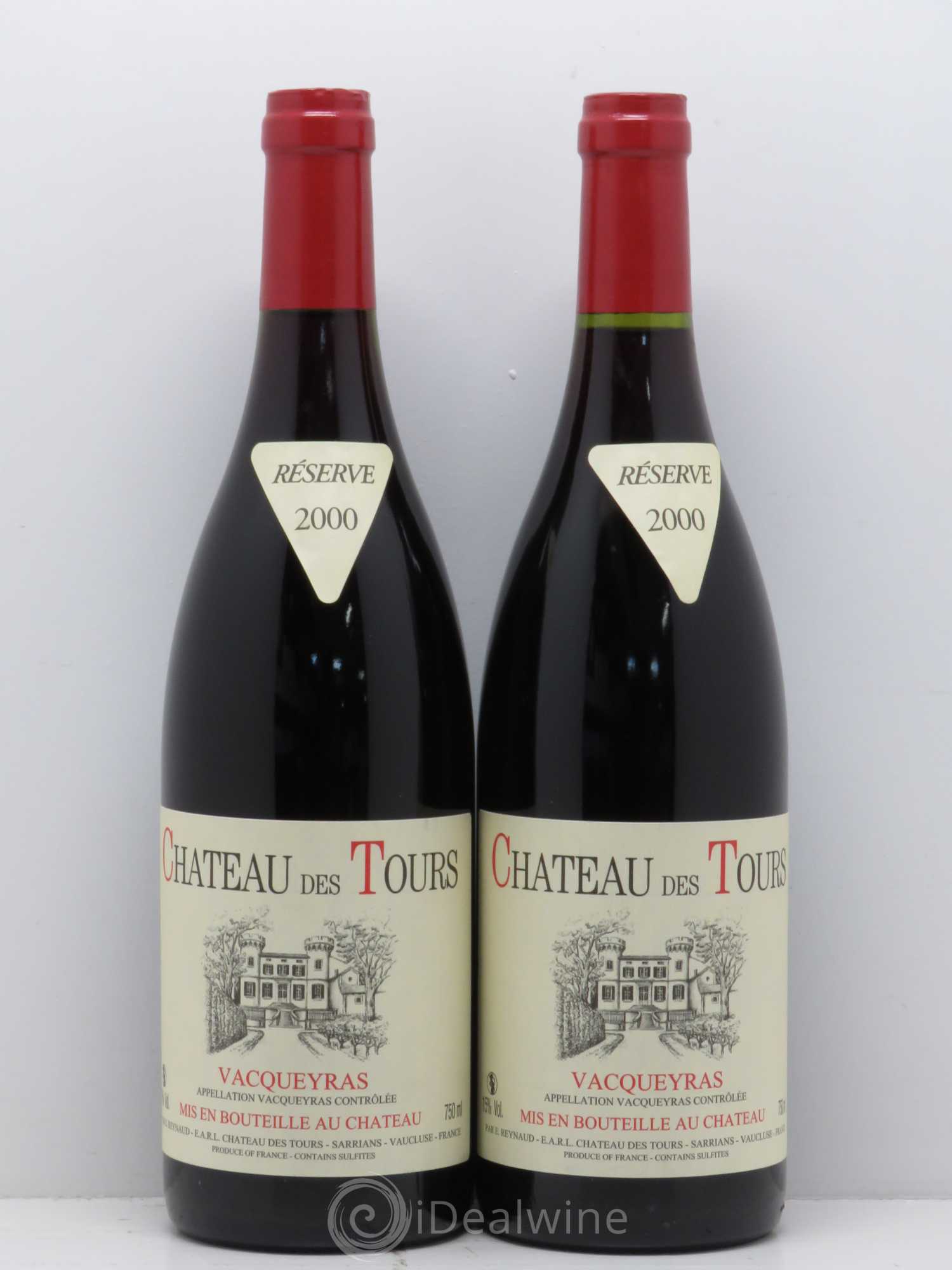Vacqueyras Château des Tours Emmanuel Reynaud 2000 - Lot de 2 bouteilles - 0