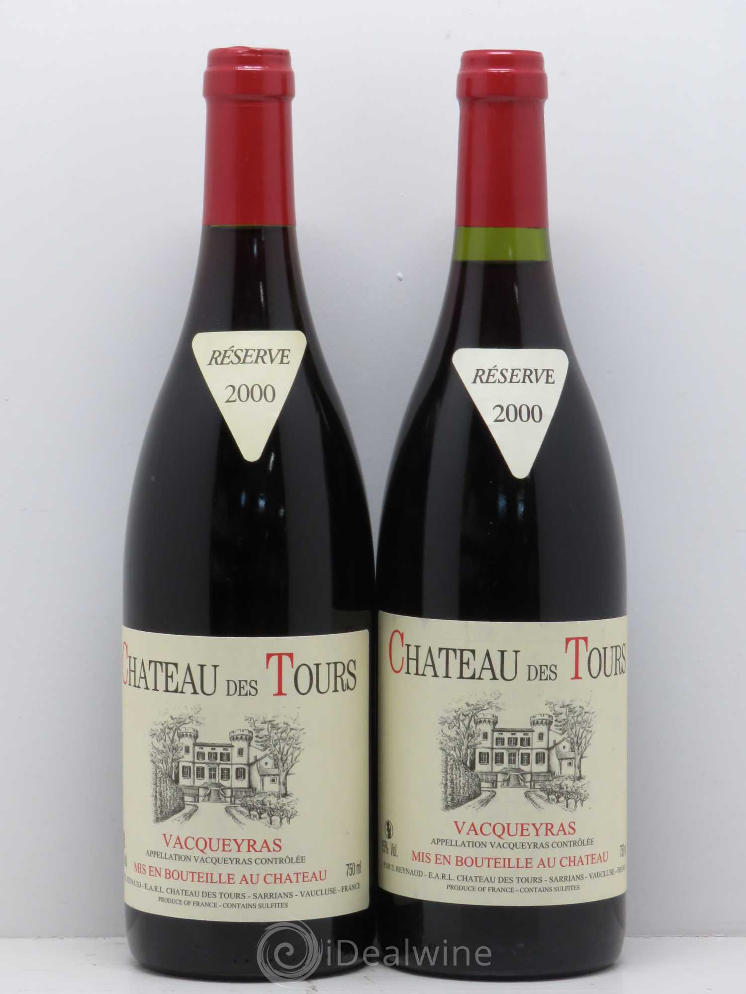 Vacqueyras Château des Tours Emmanuel Reynaud 2000 - Lot de 2 bouteilles - 0
