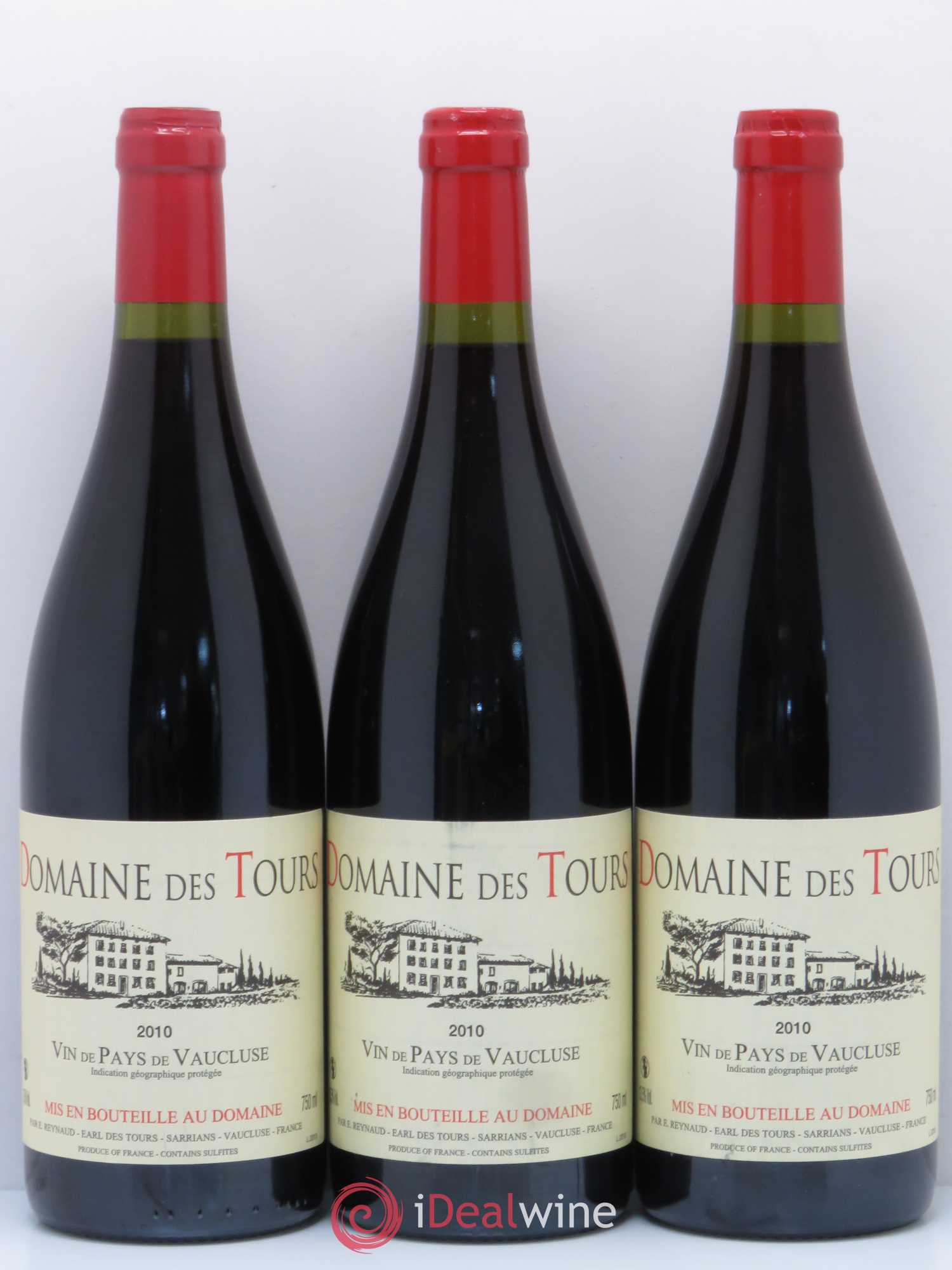 IGP Vaucluse (Vin de Pays de Vaucluse) Domaine des Tours Emmanuel Reynaud 2010 - Lot de 3 bouteilles - 0