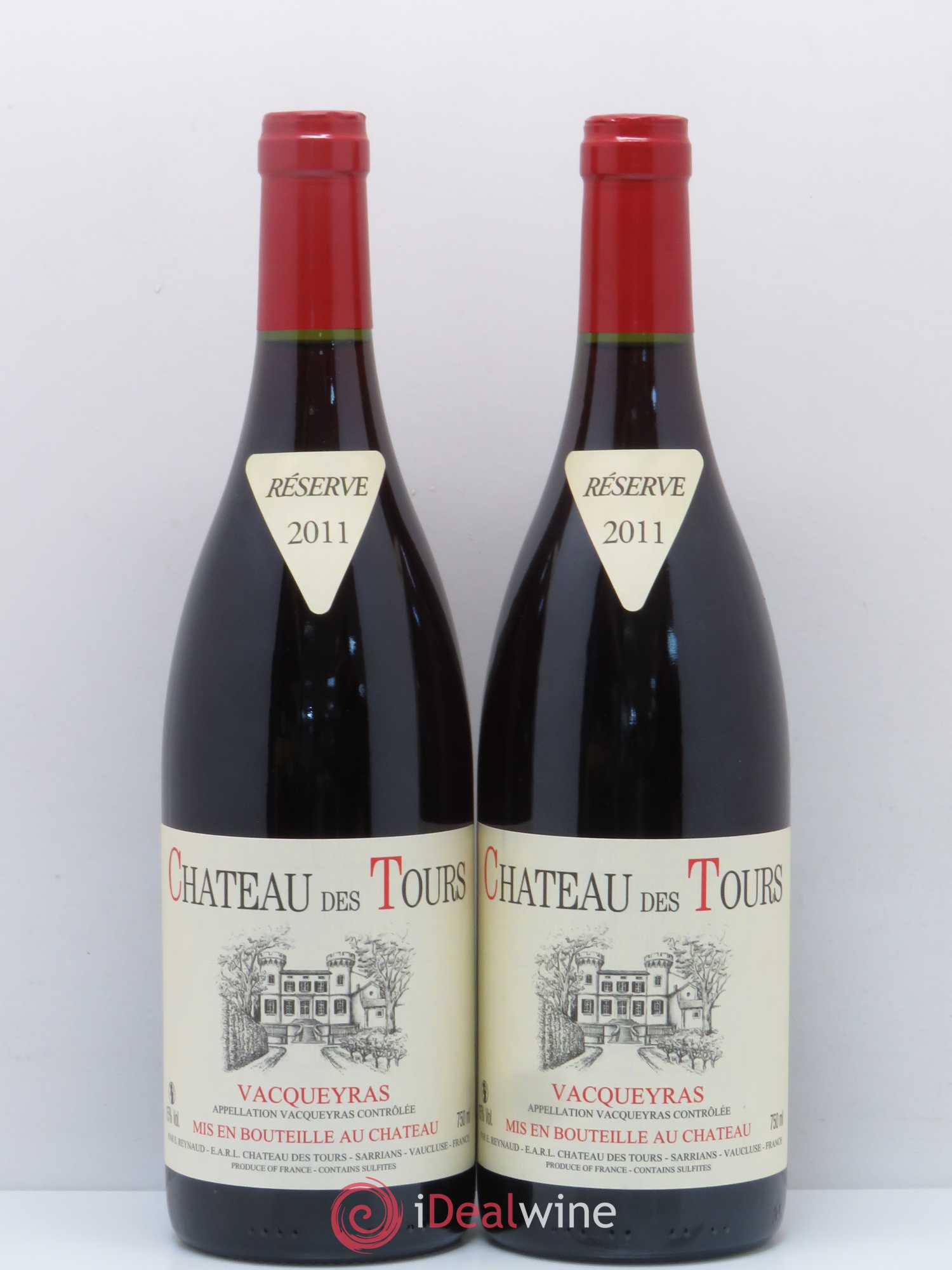 Vacqueyras Château des Tours Emmanuel Reynaud 2011 - Lot de 2 bouteilles - 0