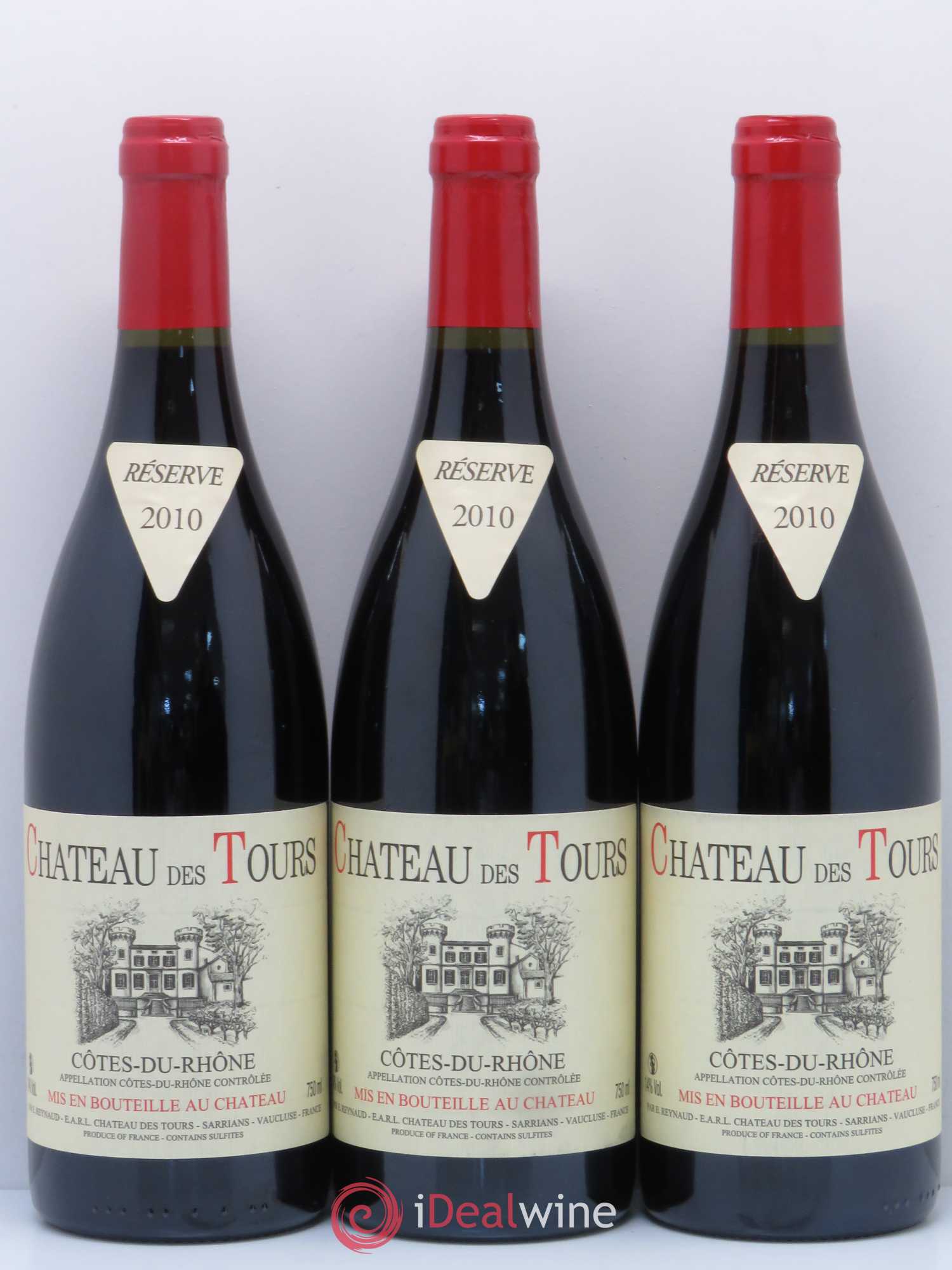 Côtes-du-Rhône Château des Tours Emmanuel Reynaud 2010 - Lot de 3 bouteilles - 0