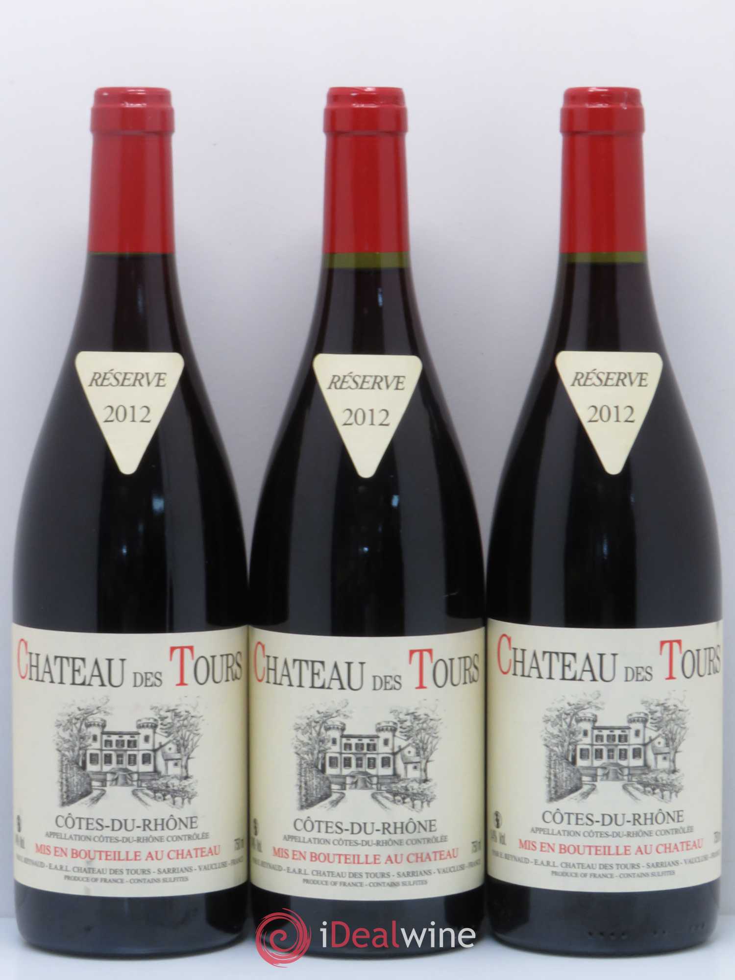 Côtes-du-Rhône Château des Tours Emmanuel Reynaud 2012 - Lot de 3 bouteilles - 0