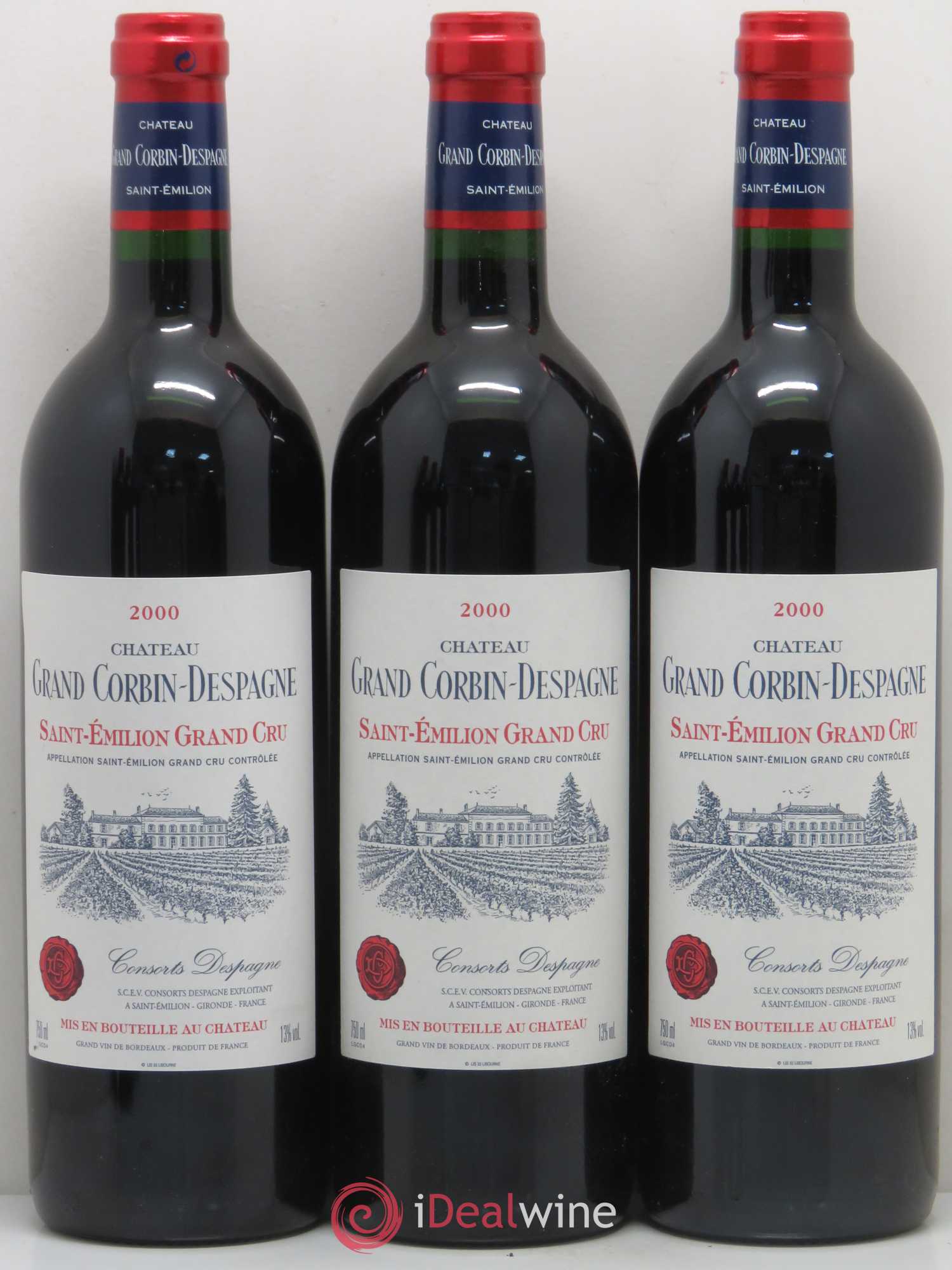 Château Grand Corbin Despagne Grand Cru Classé 2000 - Lot de 12 bouteilles - 1