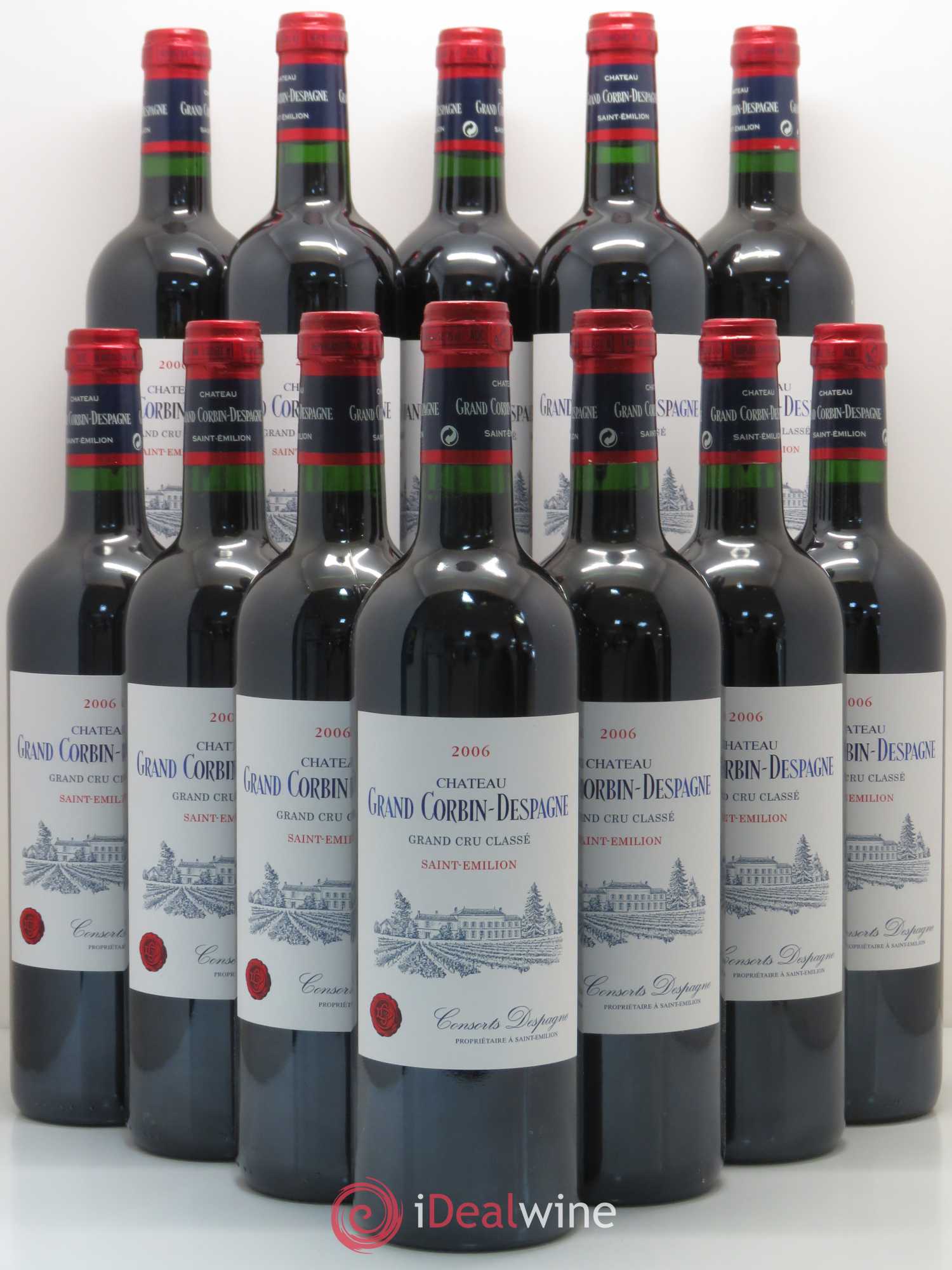 Château Grand Corbin Despagne Grand Cru Classé 2006 - Lot de 12 bouteilles - 0