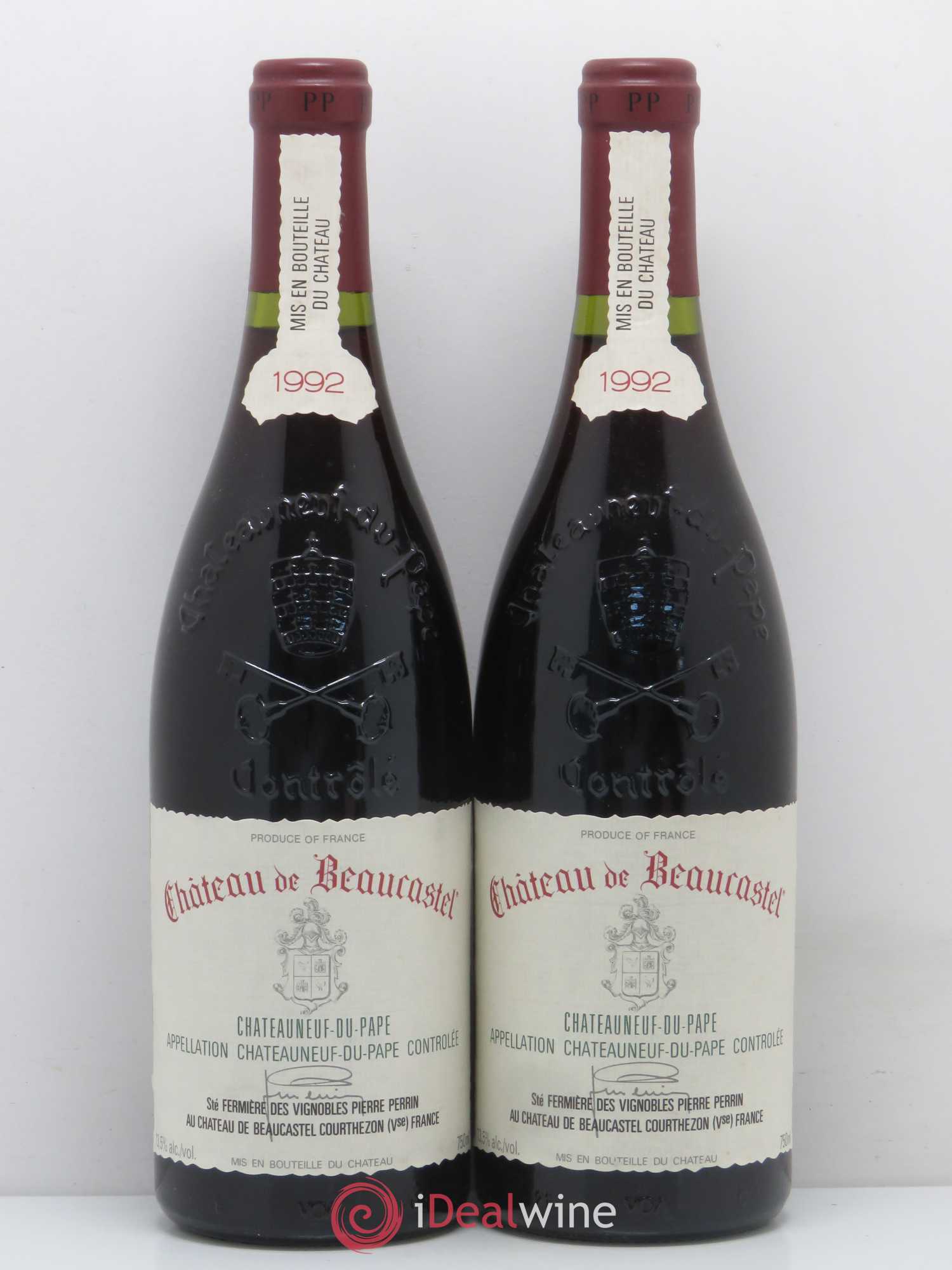 Châteauneuf-du-Pape Château de Beaucastel Famille Perrin 1992 - Lot de 2 bouteilles - 0