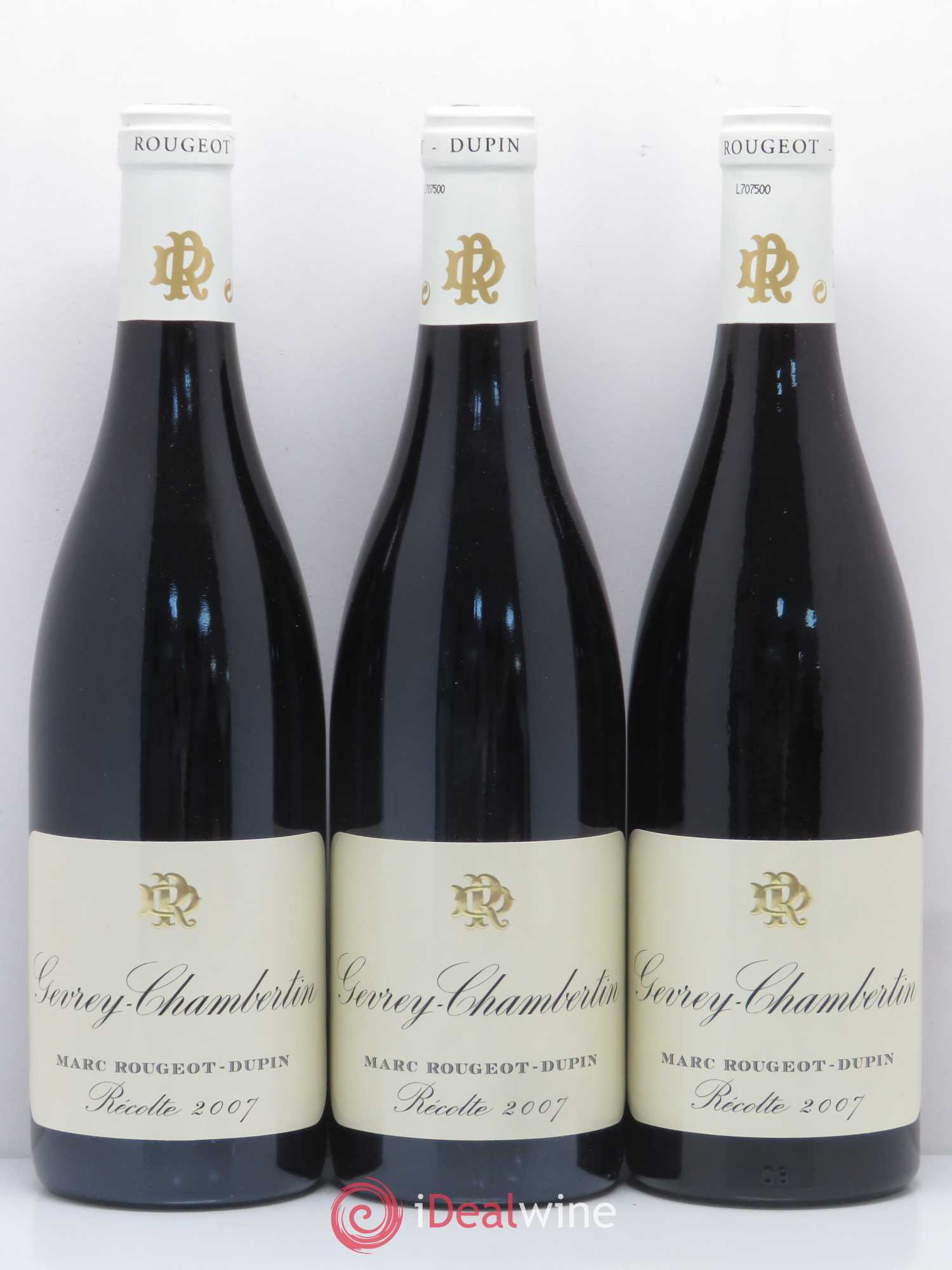 Gevrey-Chambertin Marc Rougeot Dupin 2007 - Lot de 3 bouteilles - 0