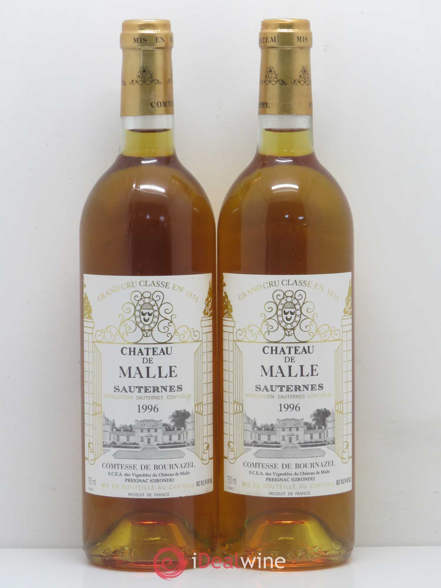 Sauternes Caisse Collection Sauternes et Barsac - 2 Château Rayne Vigneau - 2 Château Suduiraut - 2 Château de Malle - 2 Château Guiraud - 2 Château Doisy Védrines - 2 Château Myrat 1996 - Lotto di 12 bottiglie - 5