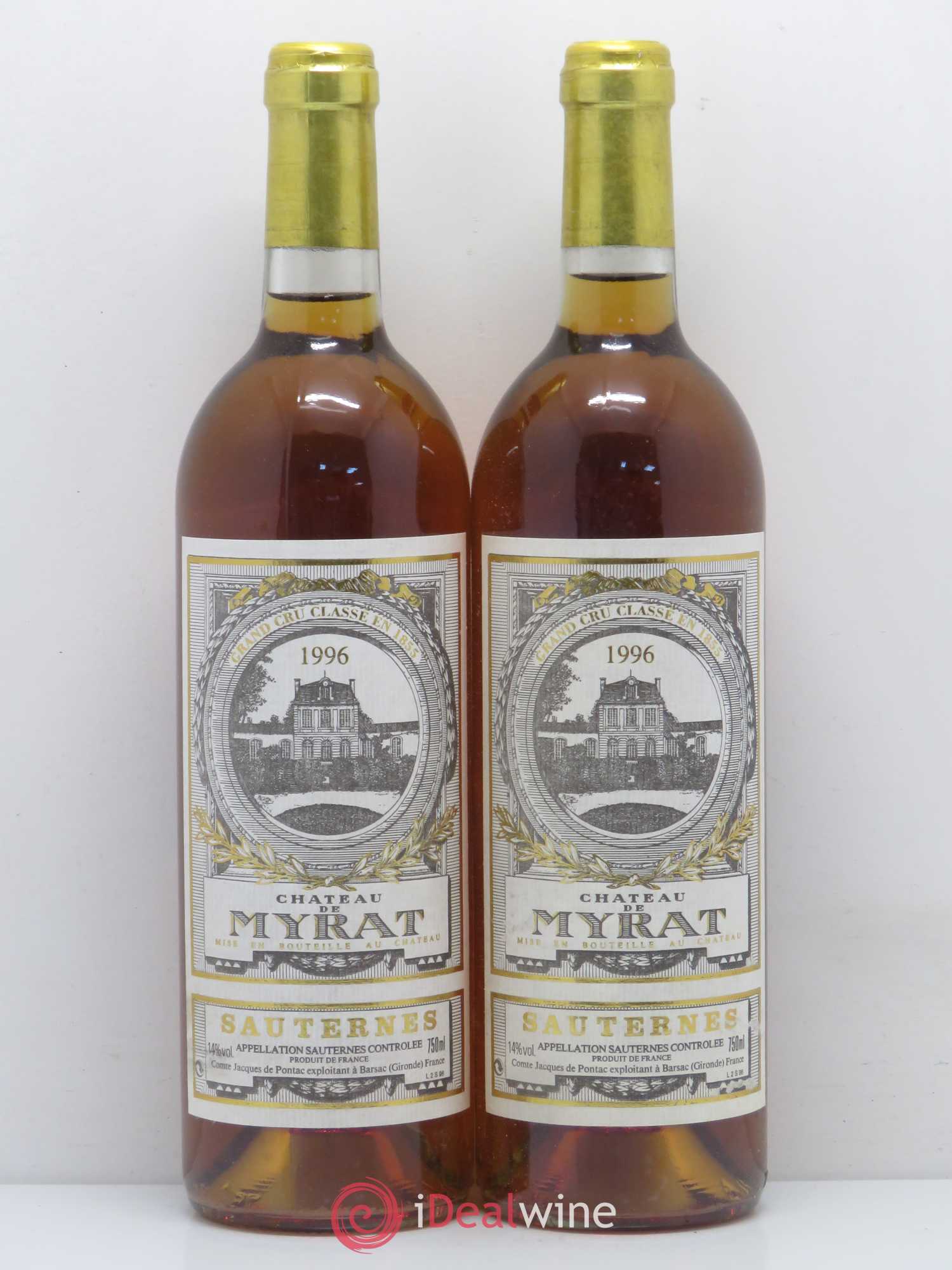 Sauternes Caisse Collection Sauternes et Barsac - 2 Château Rayne Vigneau - 2 Château Suduiraut - 2 Château de Malle - 2 Château Guiraud - 2 Château Doisy Védrines - 2 Château Myrat 1996 - Lotto di 12 bottiglie - 6