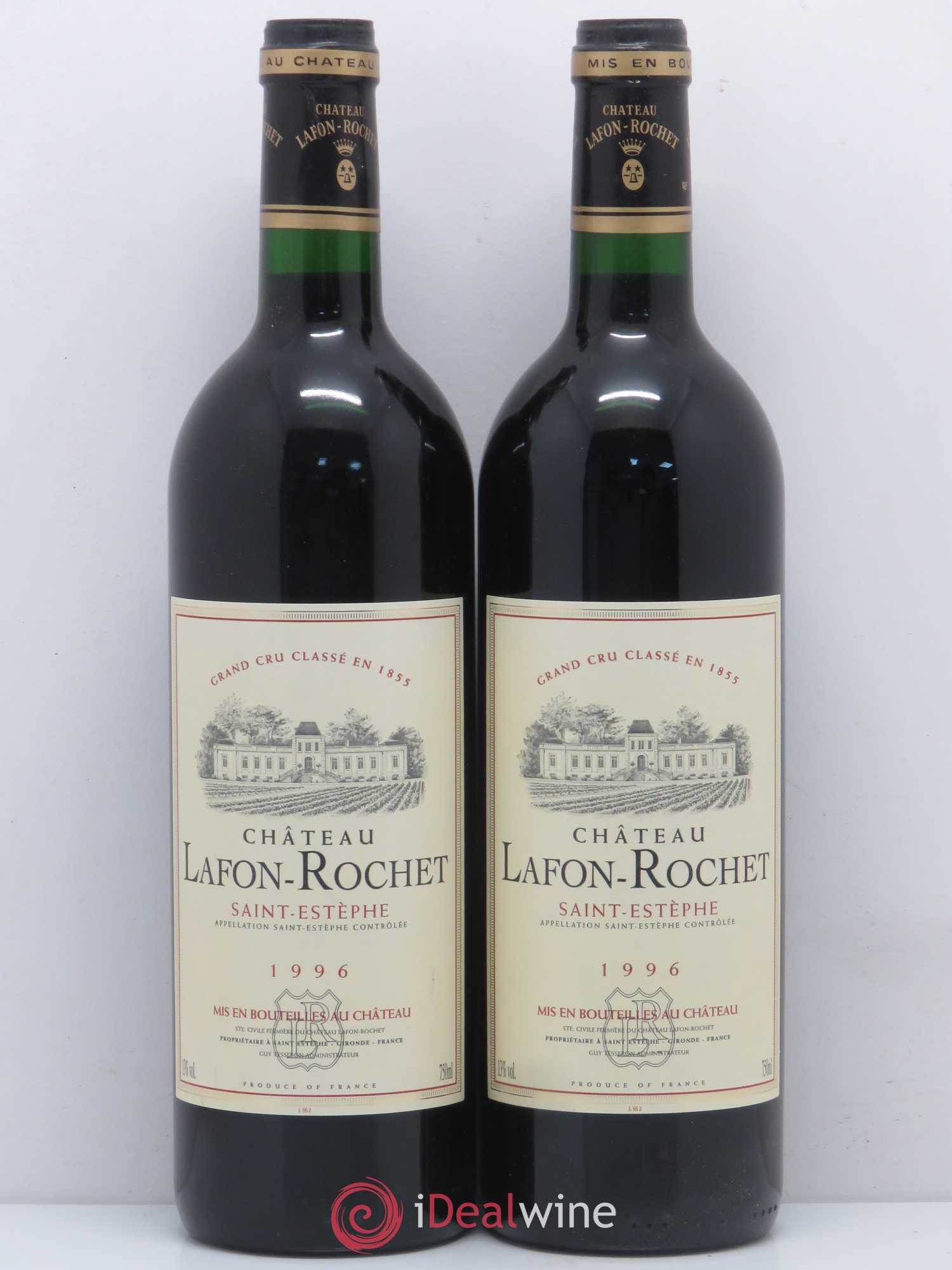 Château Lafon Rochet 4ème Grand Cru Classé 1996 - Lot de 2 bouteilles - 0