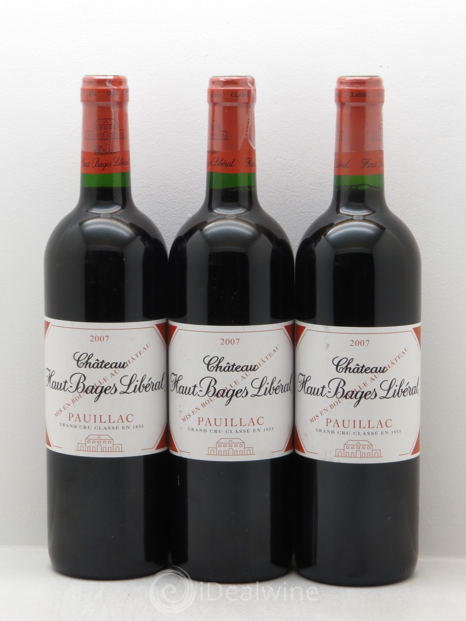 Château Haut Bages Libéral 5ème Grand Cru Classé 2007 - Lot de 3 bouteilles - 0