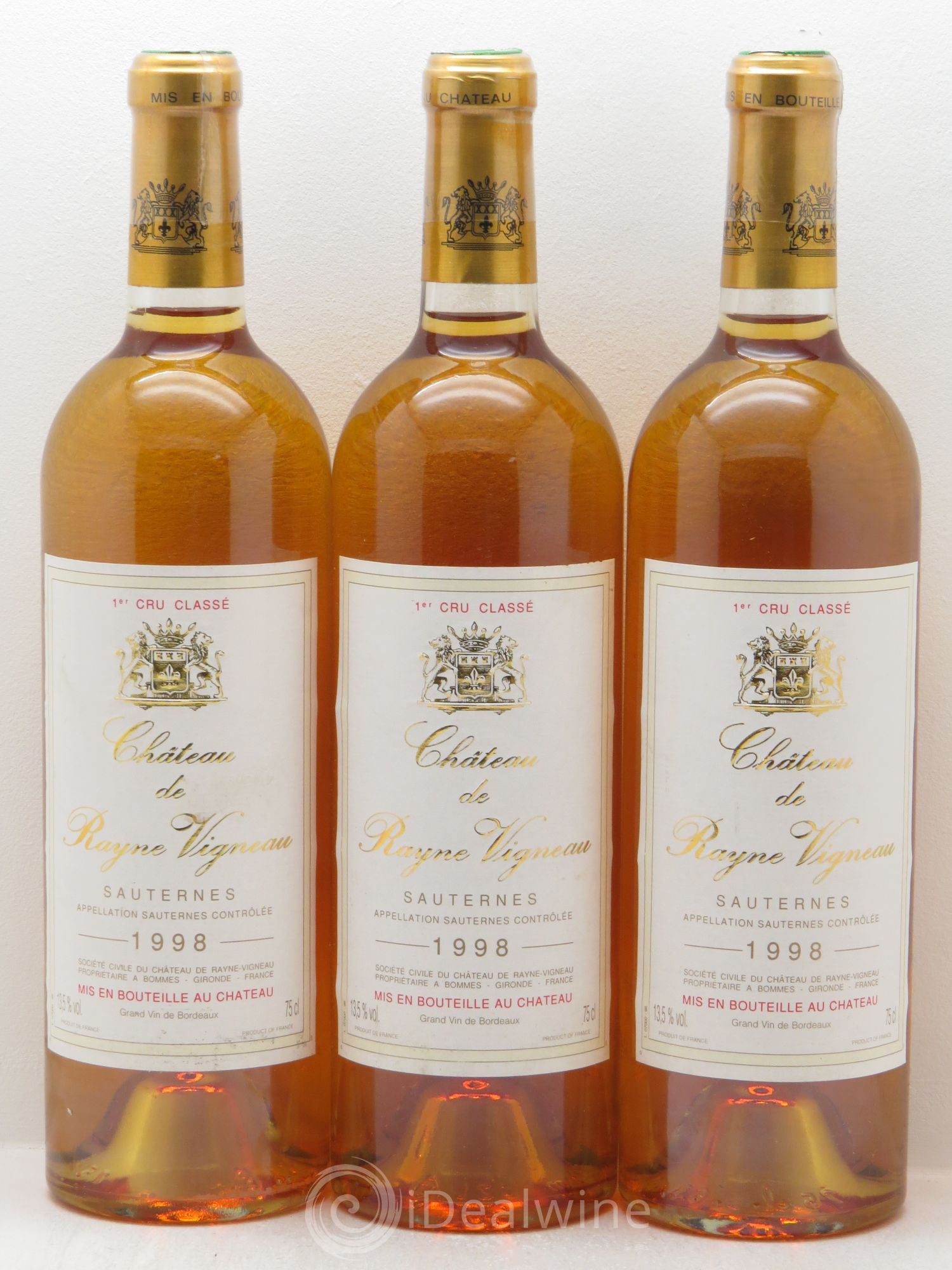 Château de Rayne Vigneau 1er Grand Cru Classé 1998 - Lotto di 3 bottiglie - 0