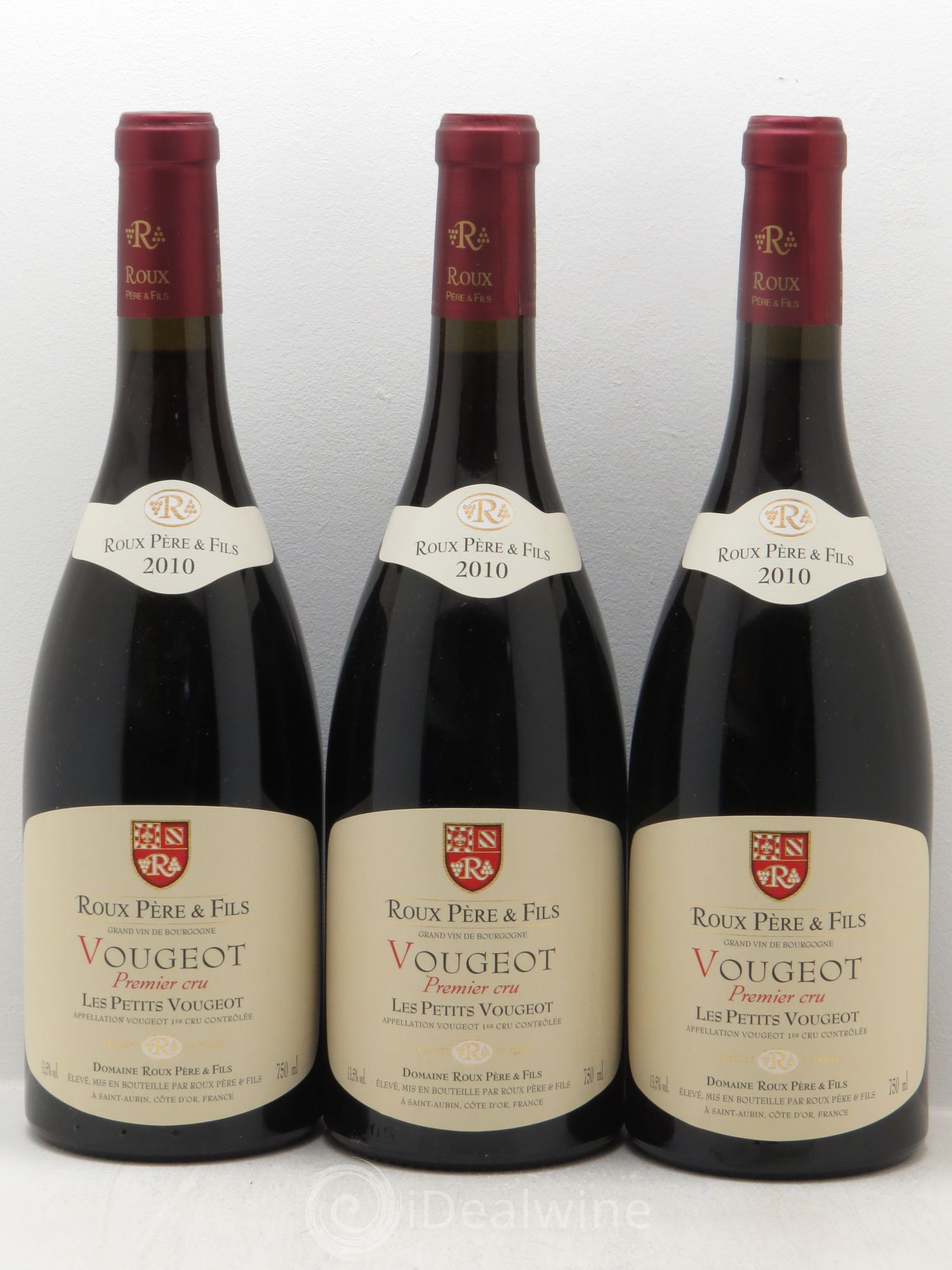 Vougeot 1er Cru Les Petits Vougeot Roux P et F 2010 - Lot de 3 bouteilles - 0