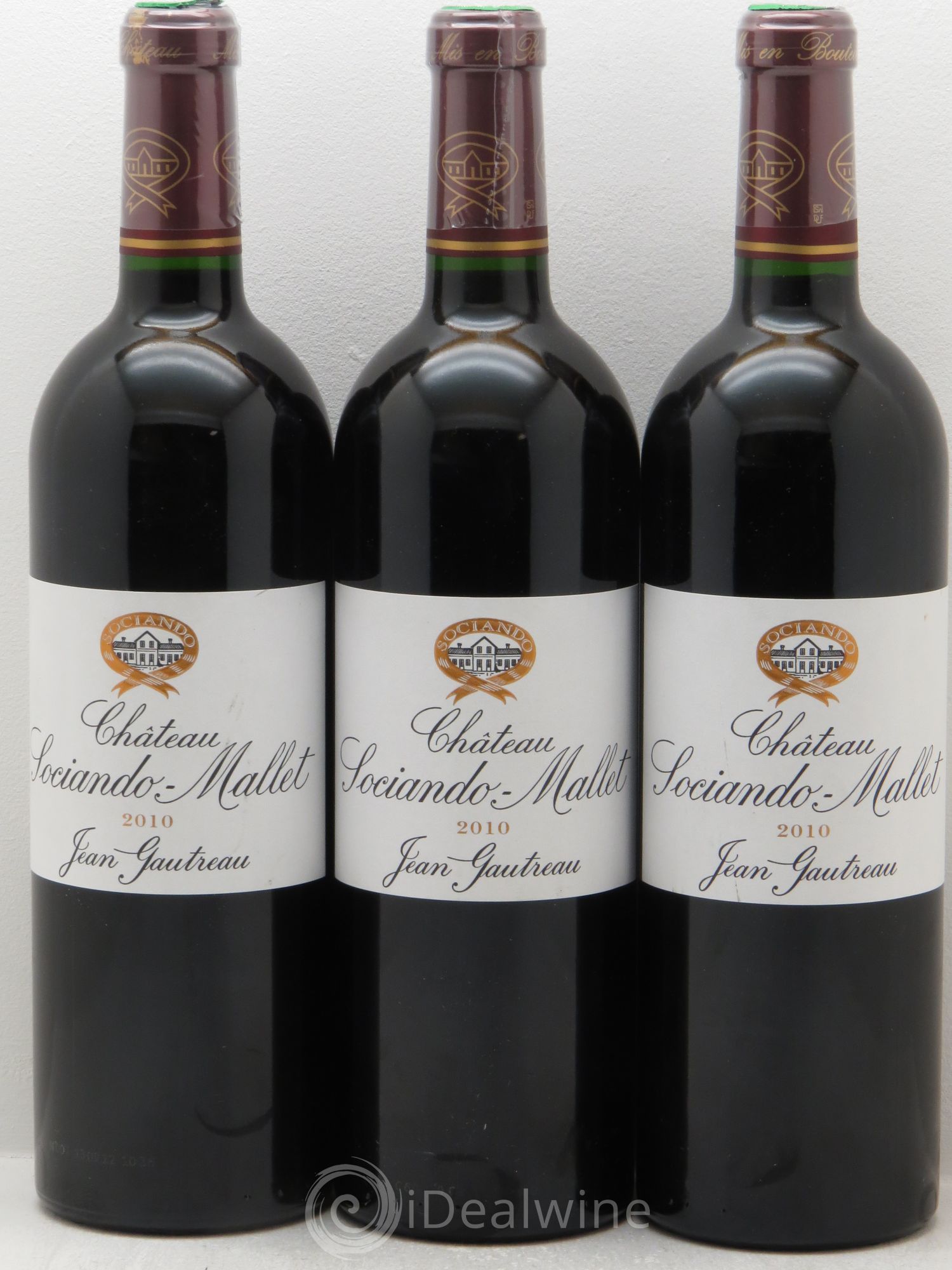 Château Sociando Mallet 2010 - Lot de 3 bouteilles - 0