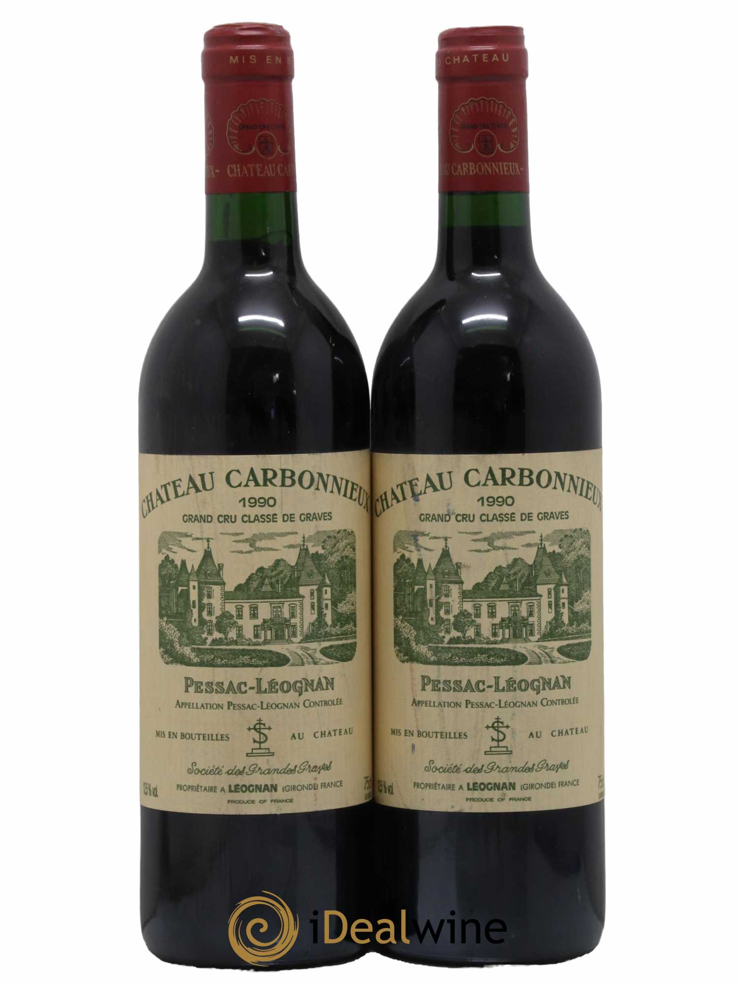 Château Carbonnieux Cru Classé de Graves 1990 - Lot de 2 bouteilles - 0