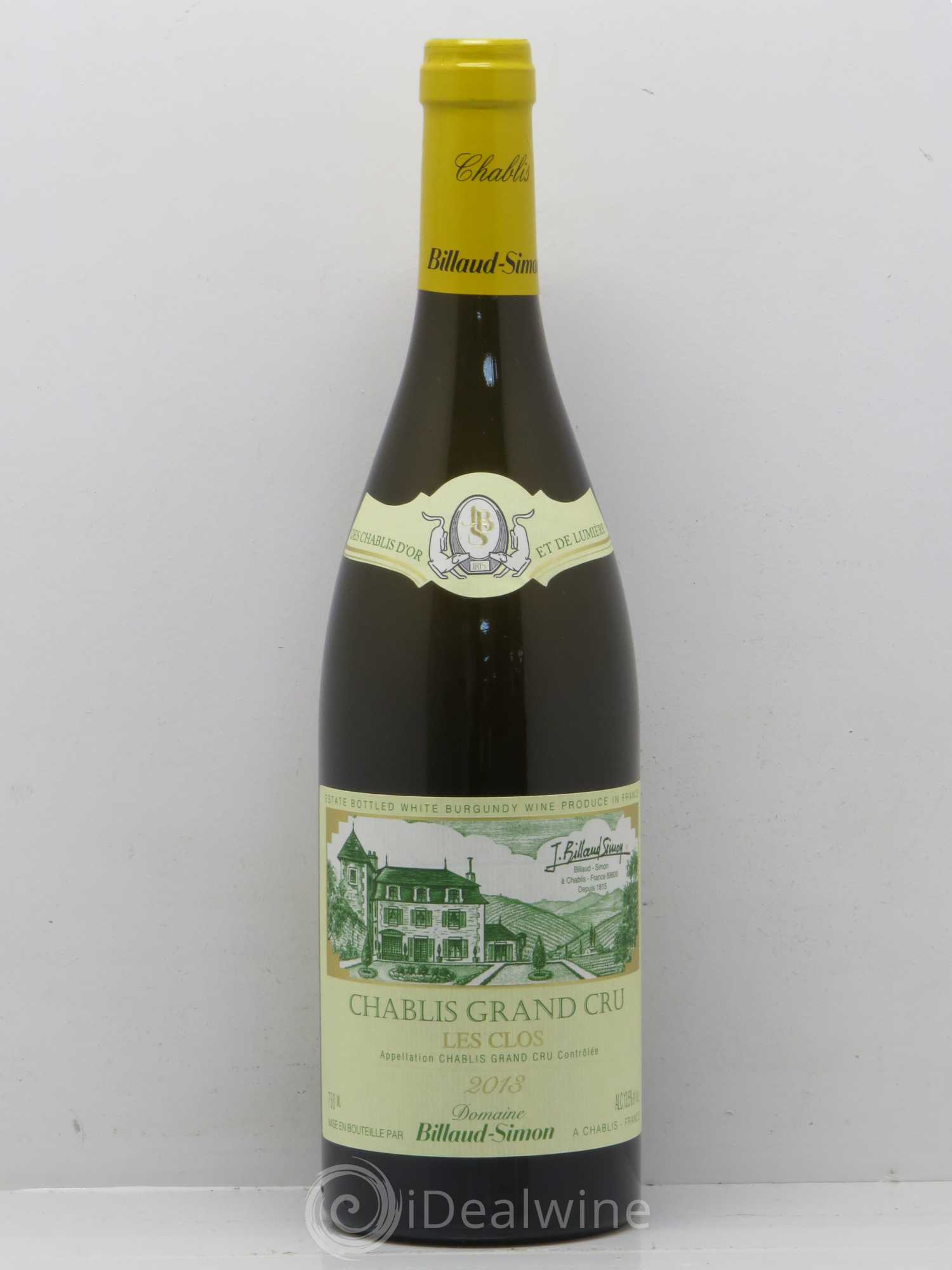 Chablis Grand Cru Les Clos Billaud-Simon (Domaine) 2013 - Lot de 1 bouteille - 0