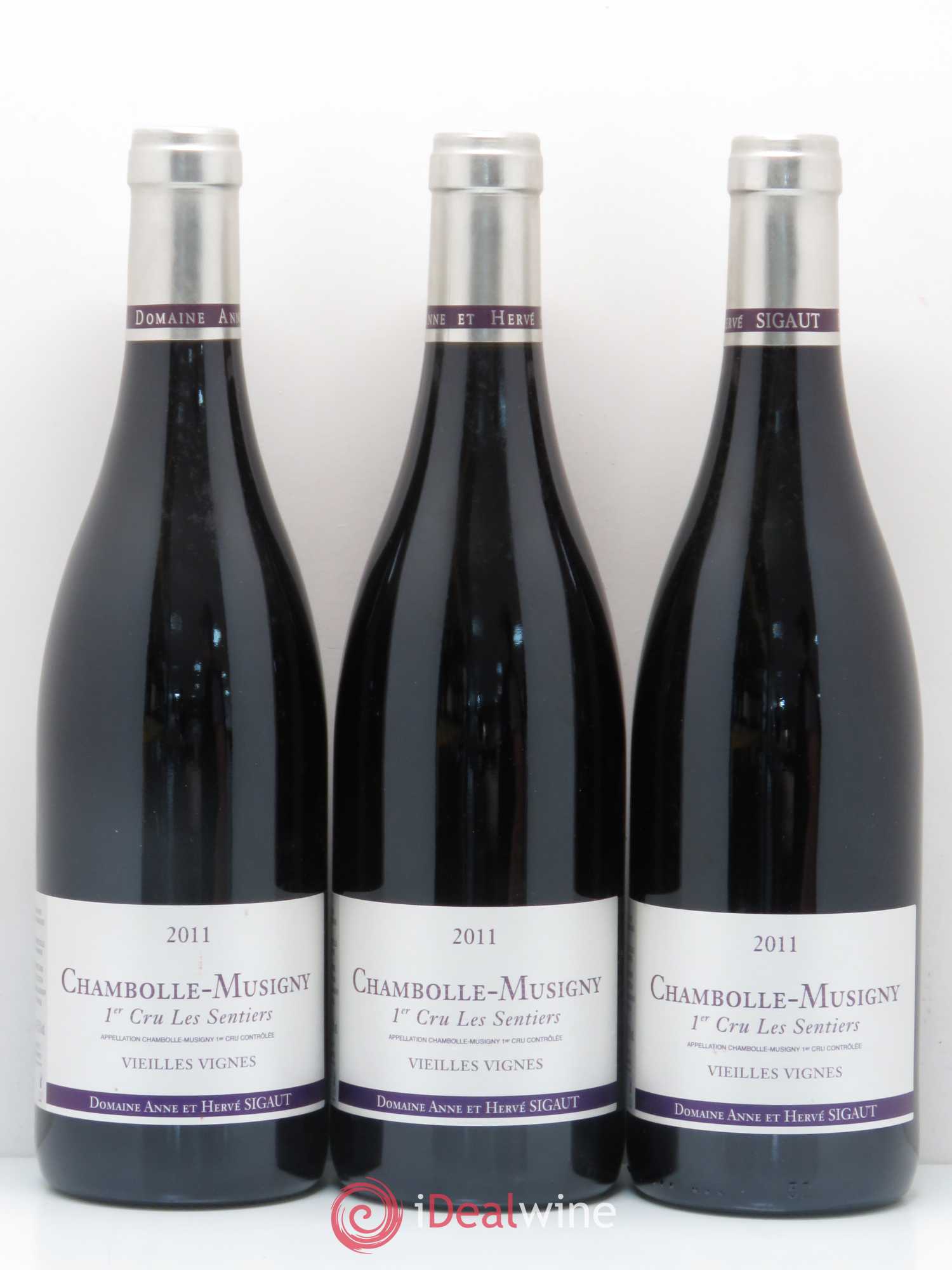 Chambolle-Musigny 1er Cru Les Sentiers SigautHervé Vieilles Vignes 2011 - Posten von 3 Flaschen - 0