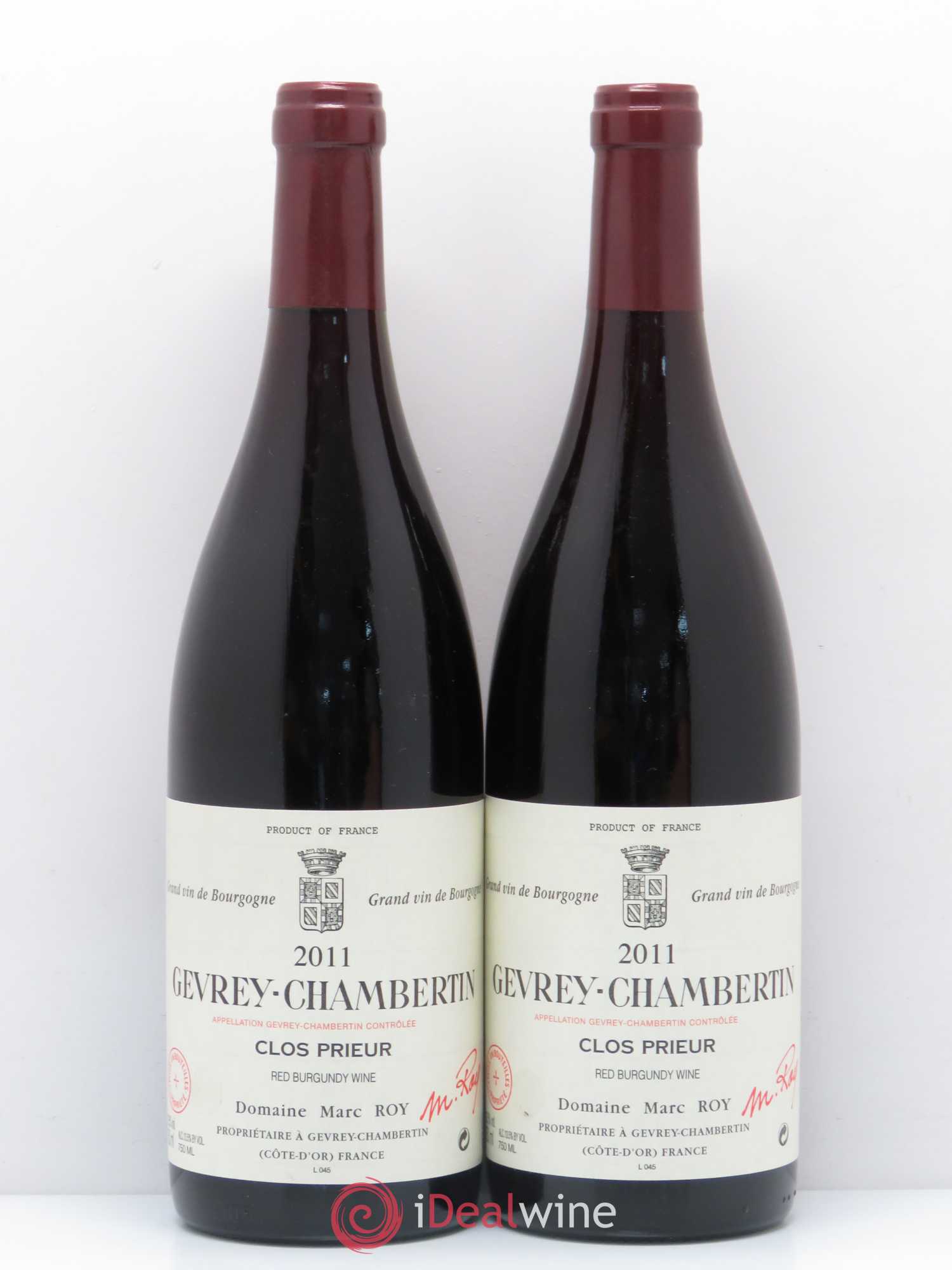 Gevrey-Chambertin Clos Prieur Marc Roy 2011 - Lot de 2 bouteilles - 0