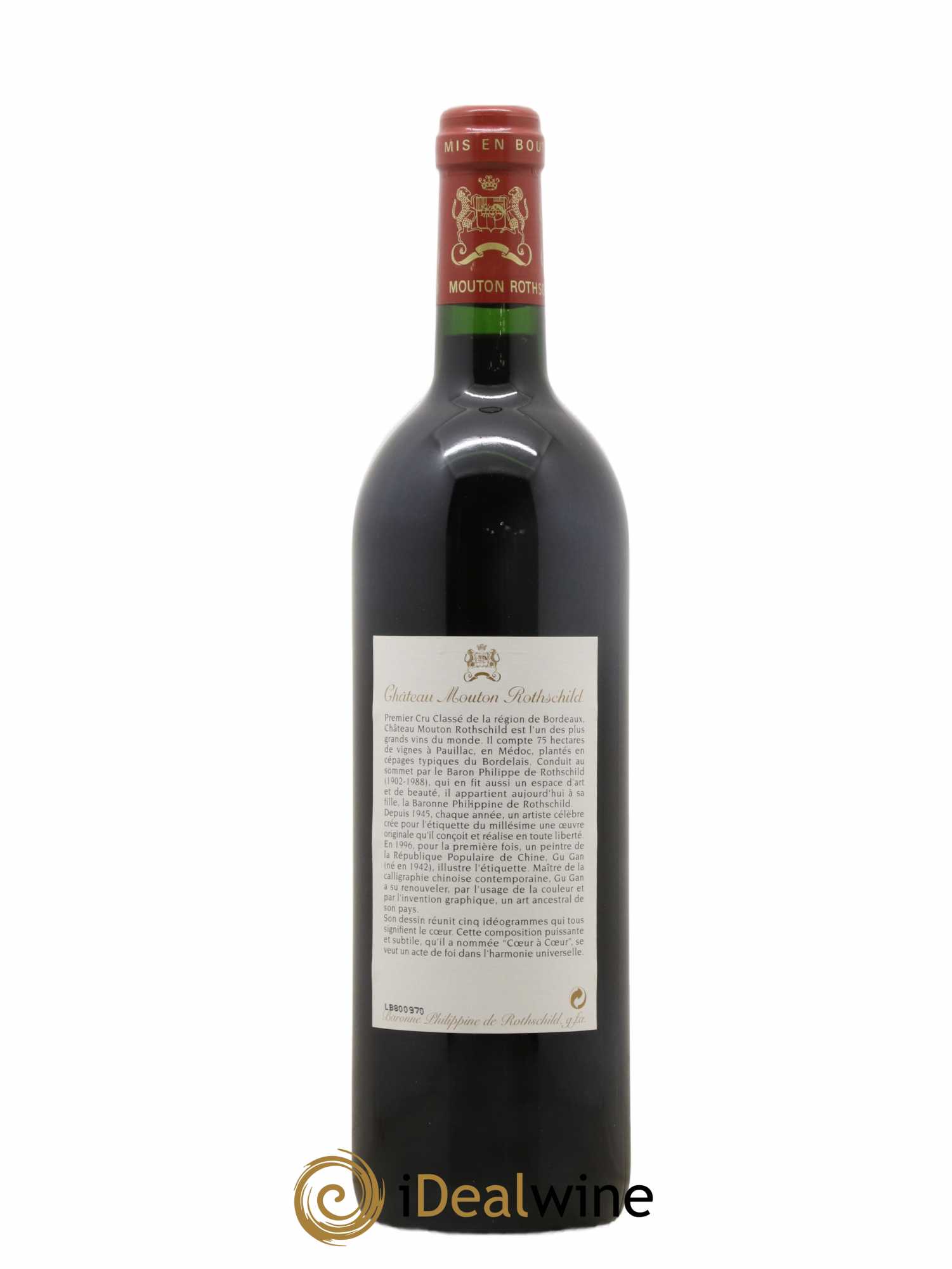 Château Mouton Rothschild 1er Grand Cru Classé 1996 - Lot de 1 bouteille - 1