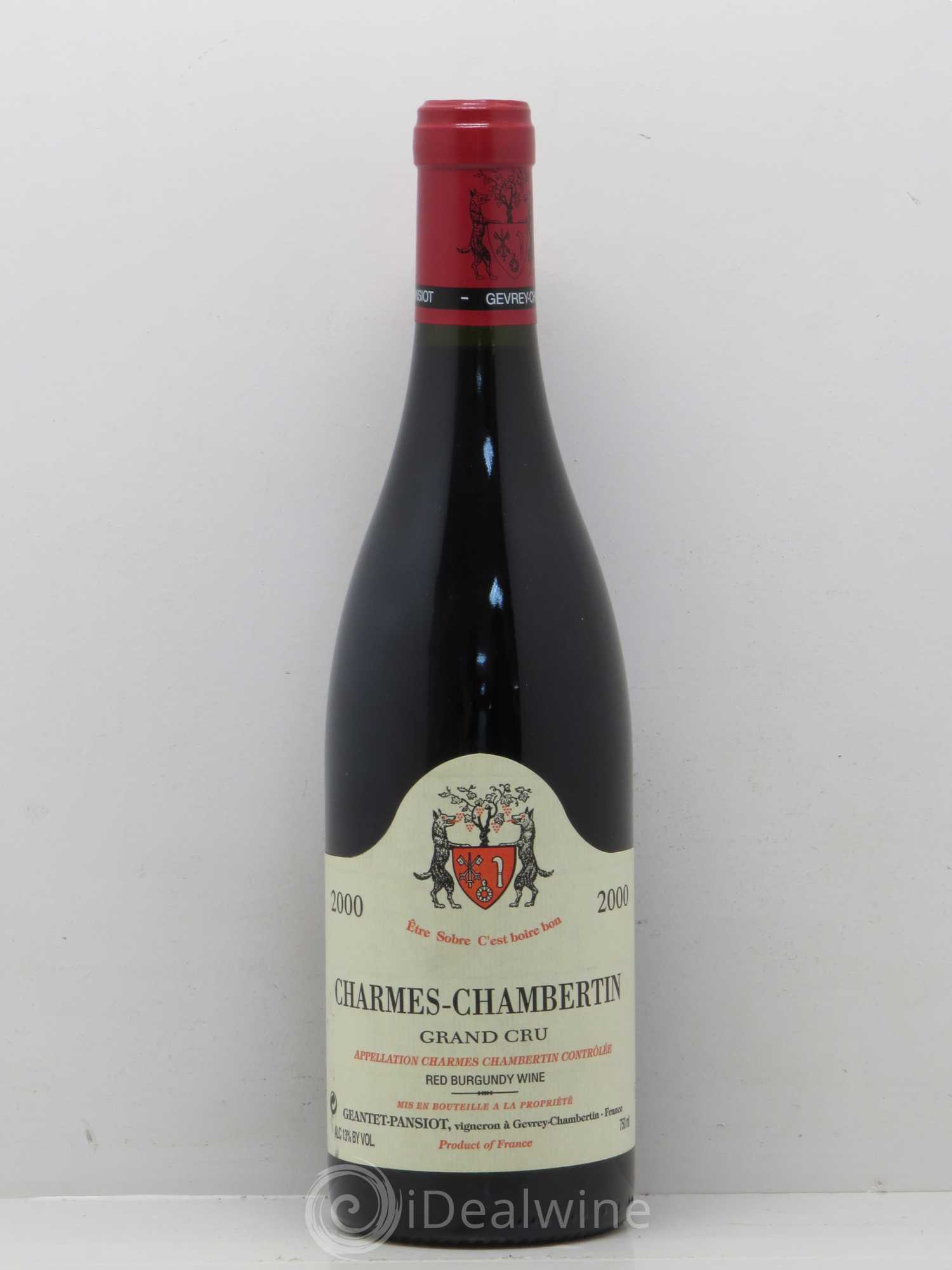 Charmes-Chambertin Grand Cru Geantet-Pansiot 2000 - Lot de 1 bouteille - 0