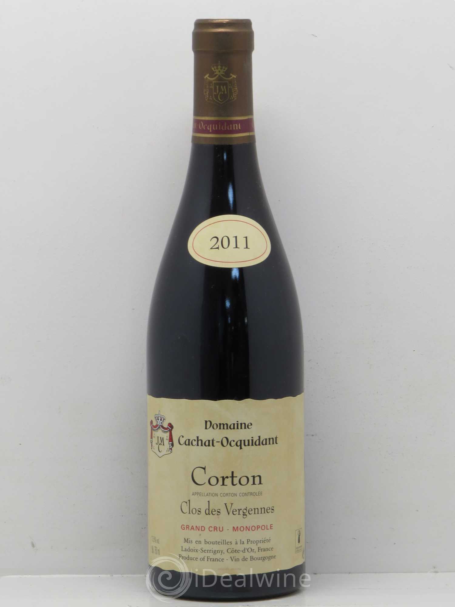 Corton Grand Cru Clos des Vergennes Monopole Domaine Cachat-Ocquidant et Fils 2011 - Lot of 1 bottle - 0